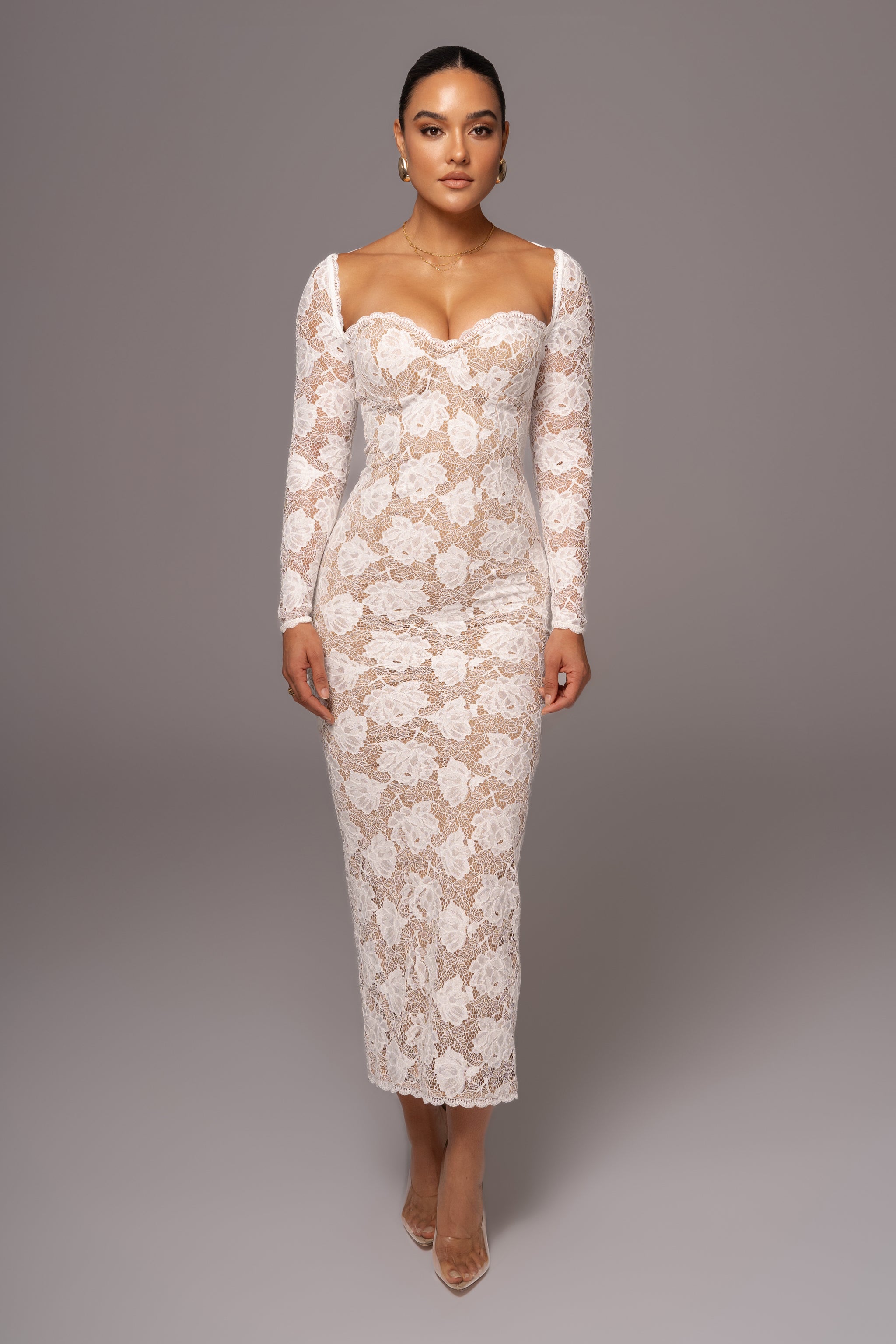 Ivory Lace Sweetheart Maxi Dress Ivory Lace Sweetheart Maxi Dress