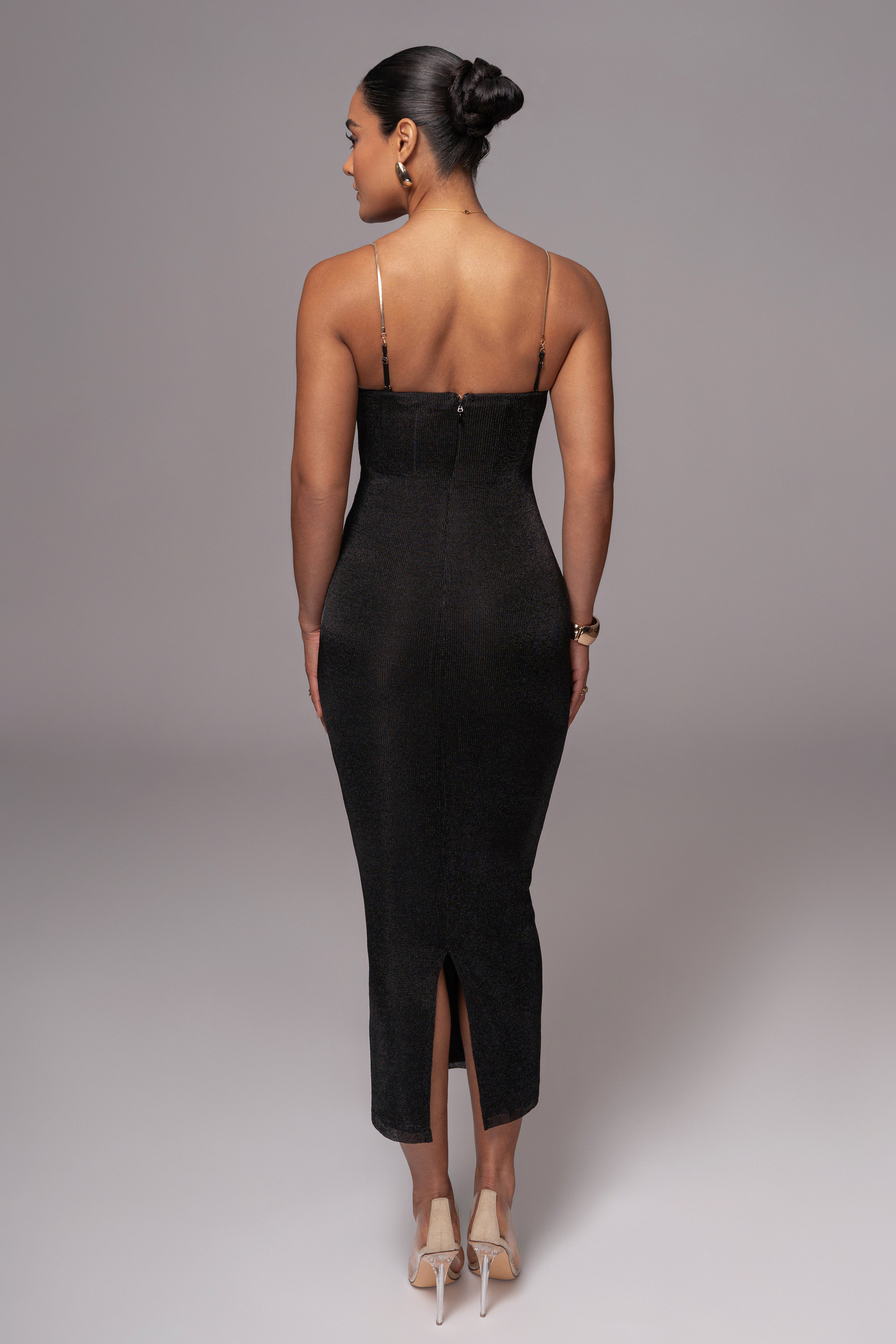 Black Twilight Elegance Maxi Dress - JLUXLABEL