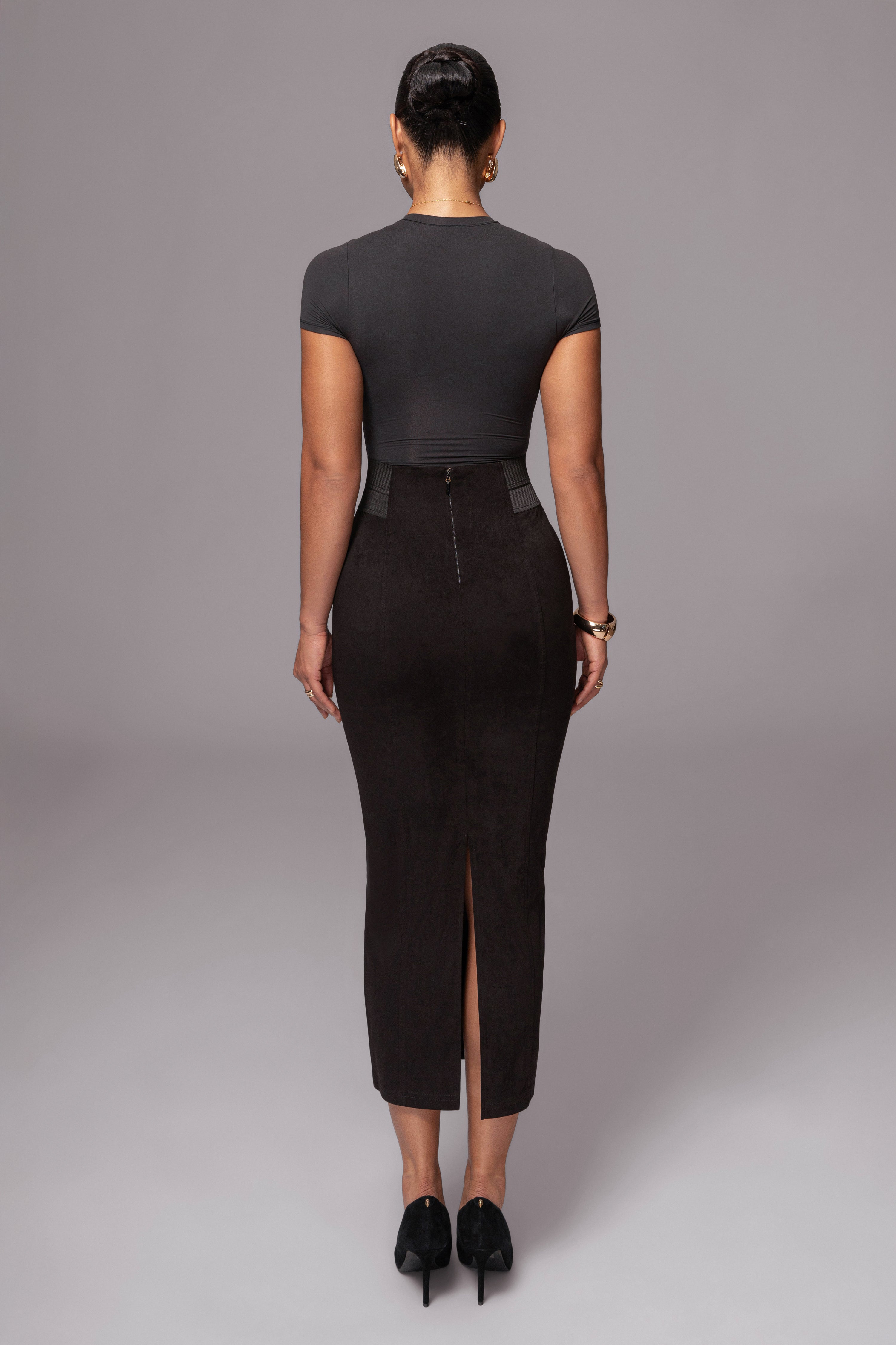 Black Phoenix Suede Skirt - JLUXLABEL