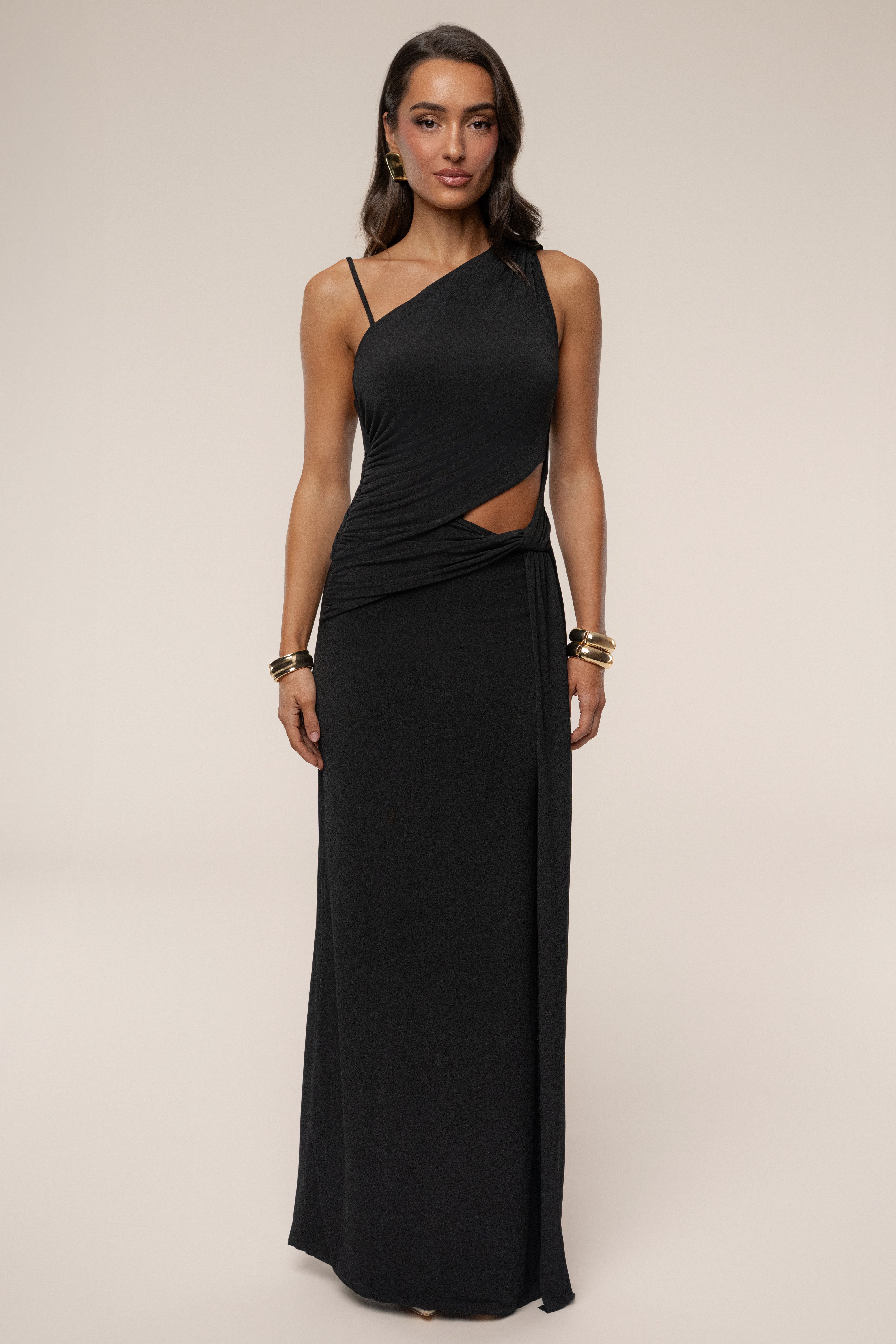 Black Astra Cutout Maxi Dress - JLUXLABEL