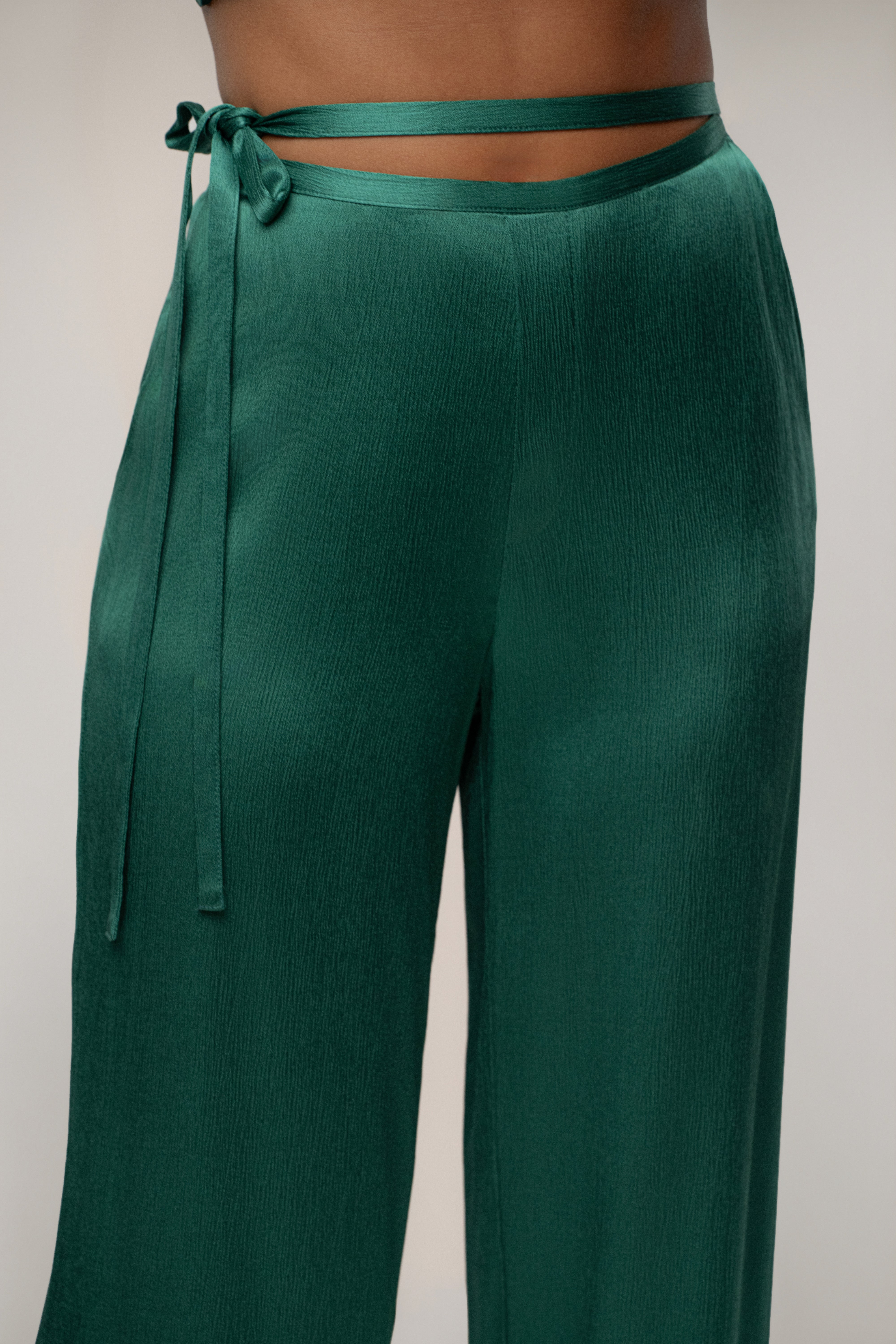 Emerald Deserae Satin Pants