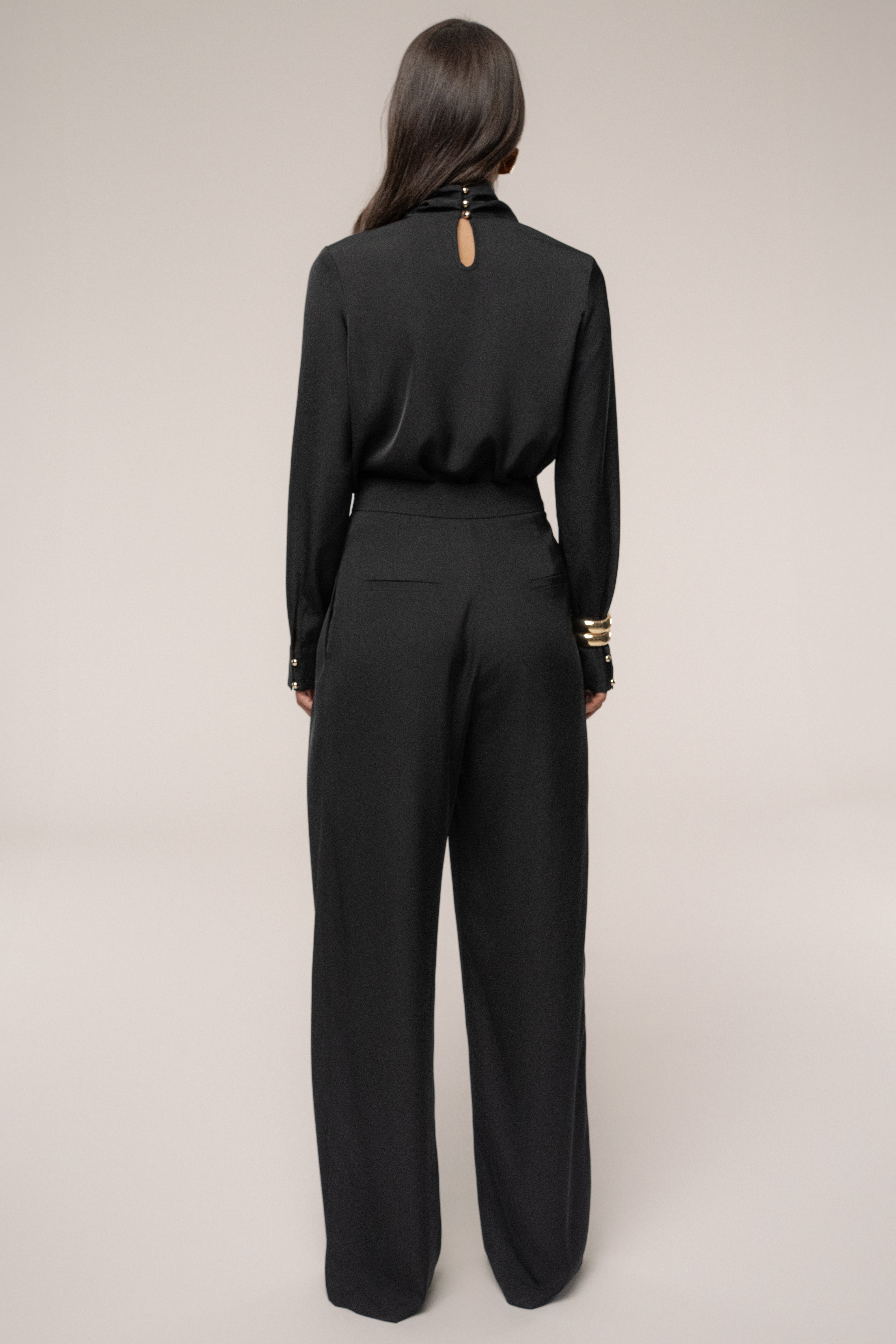 Black Alexa Satin Blouse