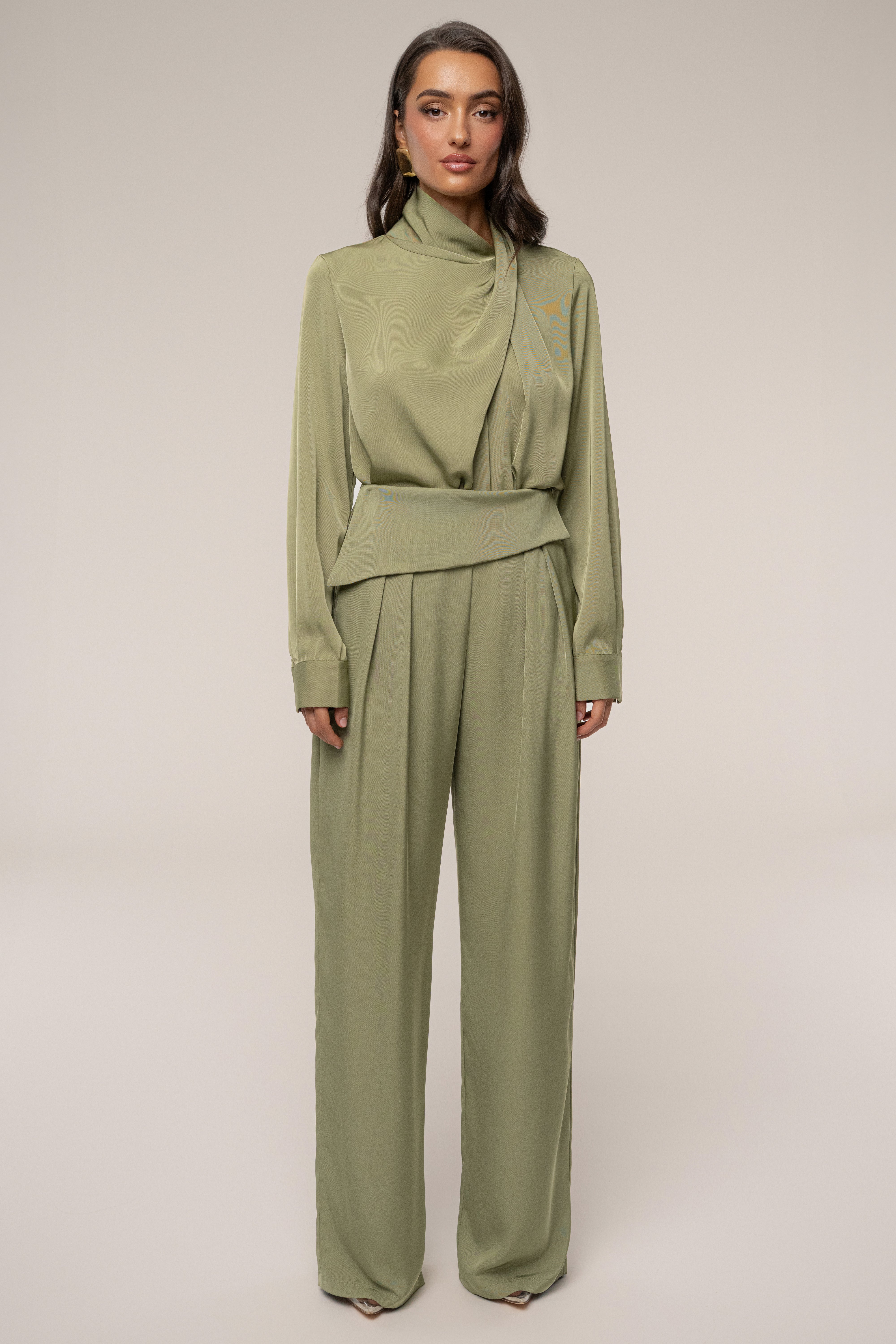 Olive Alexa Satin Blouse