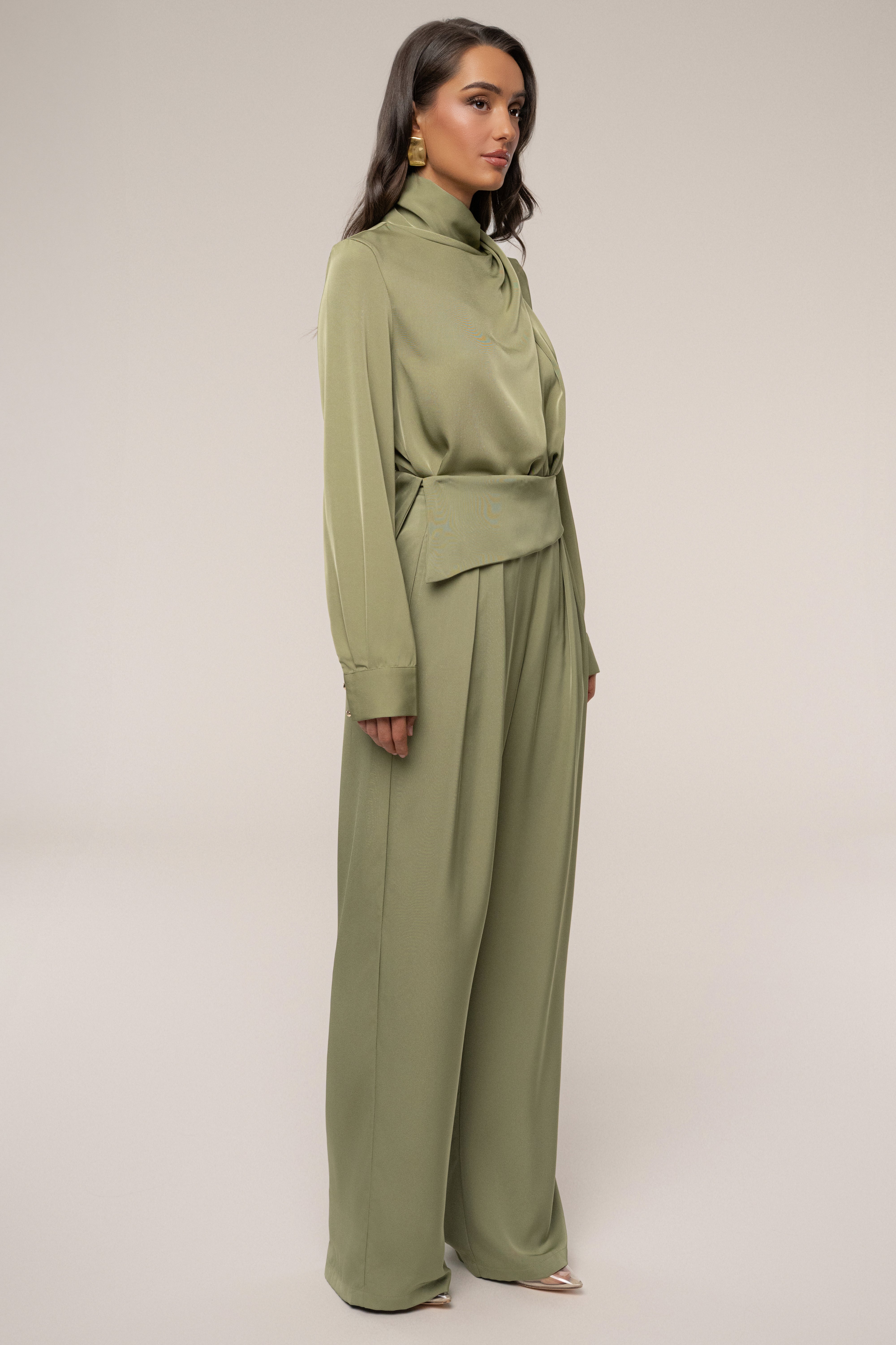 Olive Alexa Satin Blouse