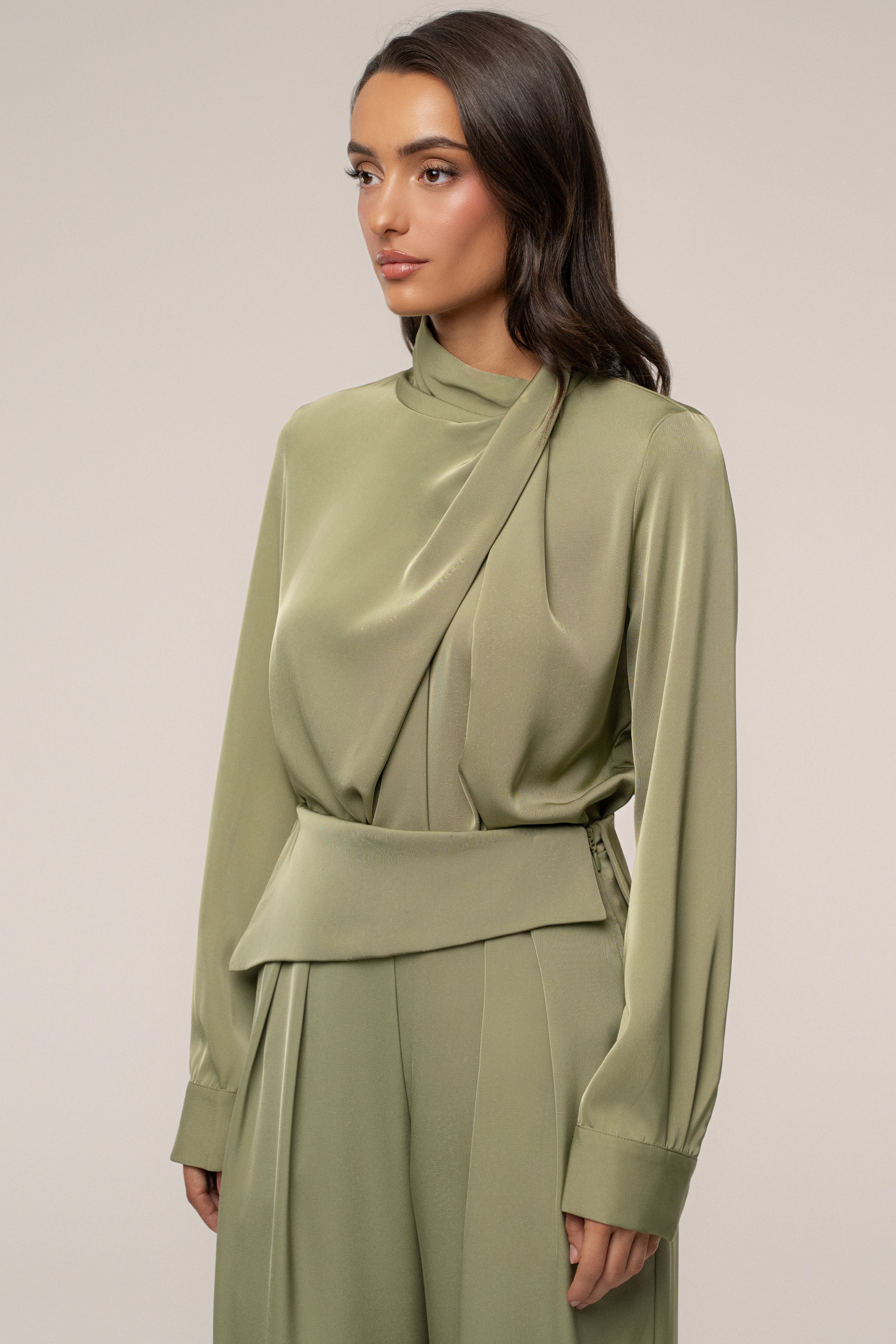 Olive Alexa Satin Blouse