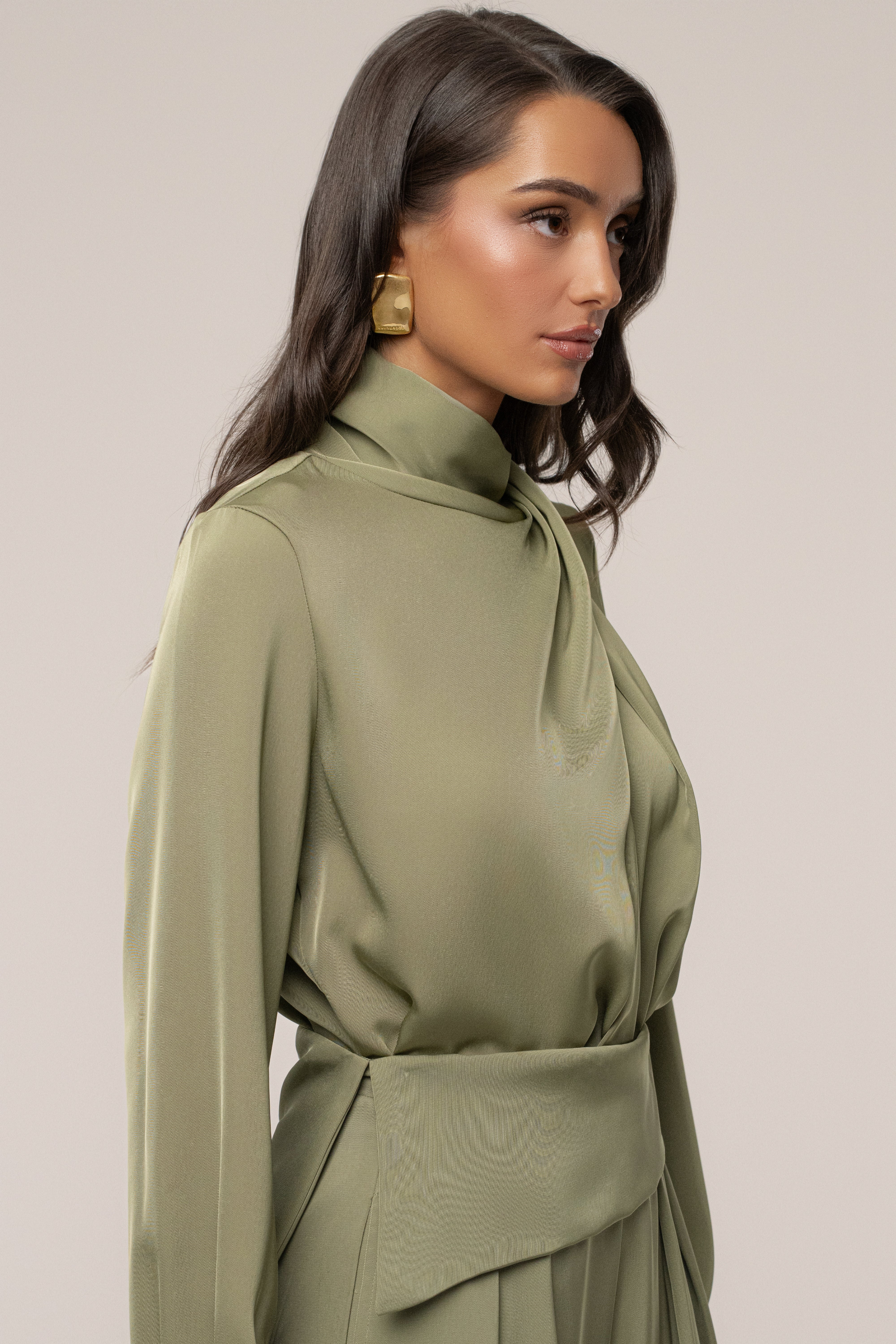 Olive Alexa Satin Blouse