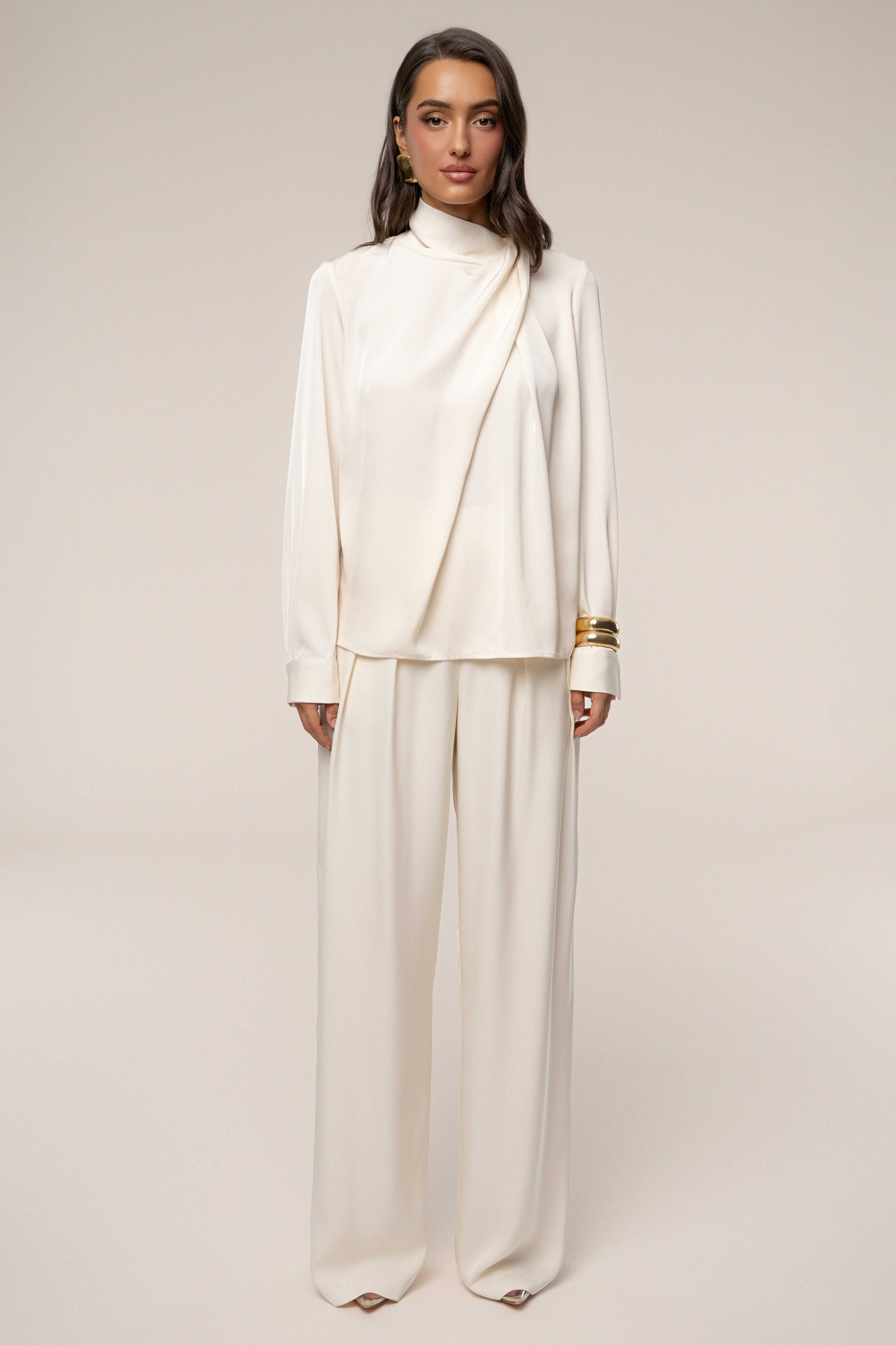 Buttercream Alexa Satin Blouse