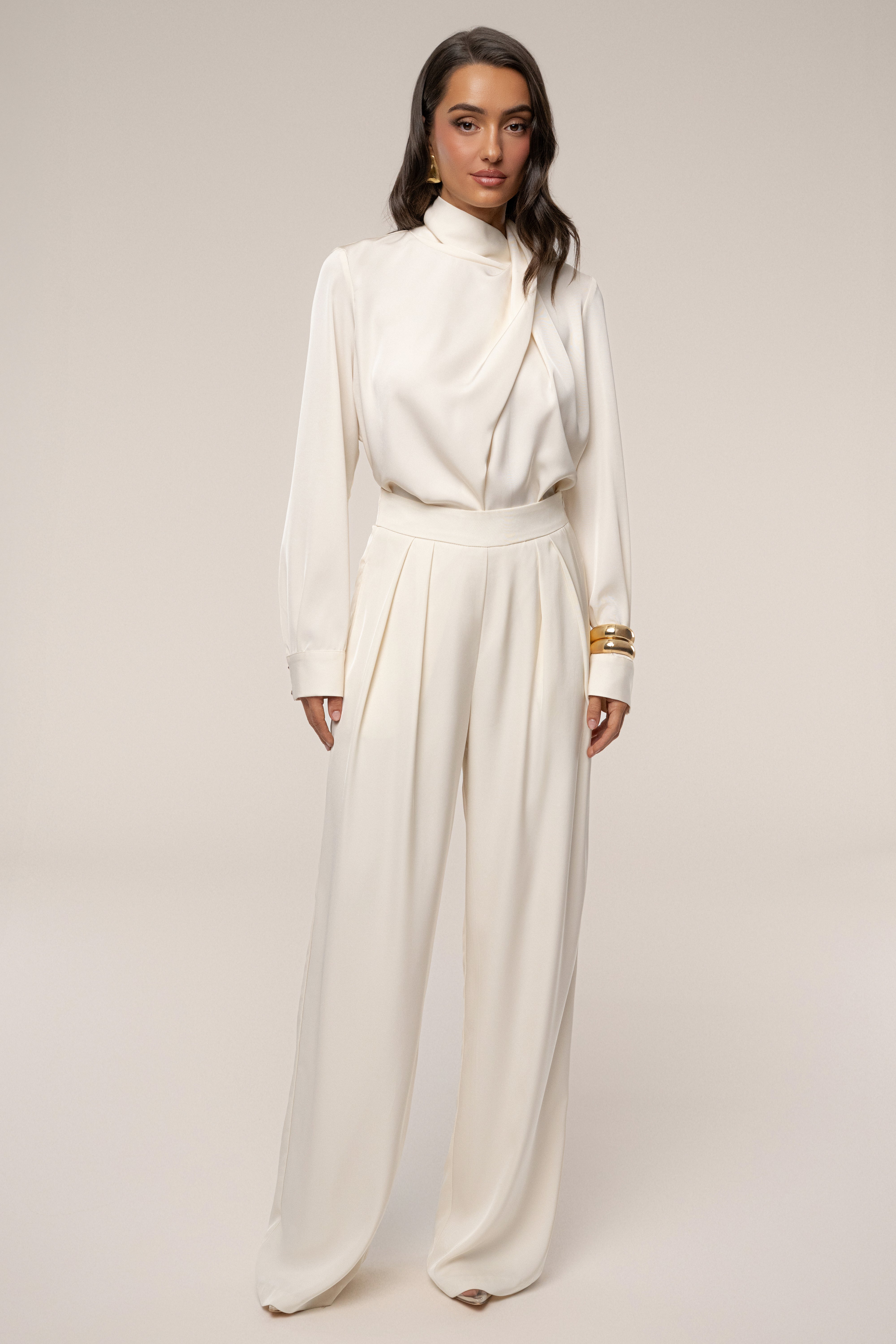 Buttercream Alexa Satin Blouse