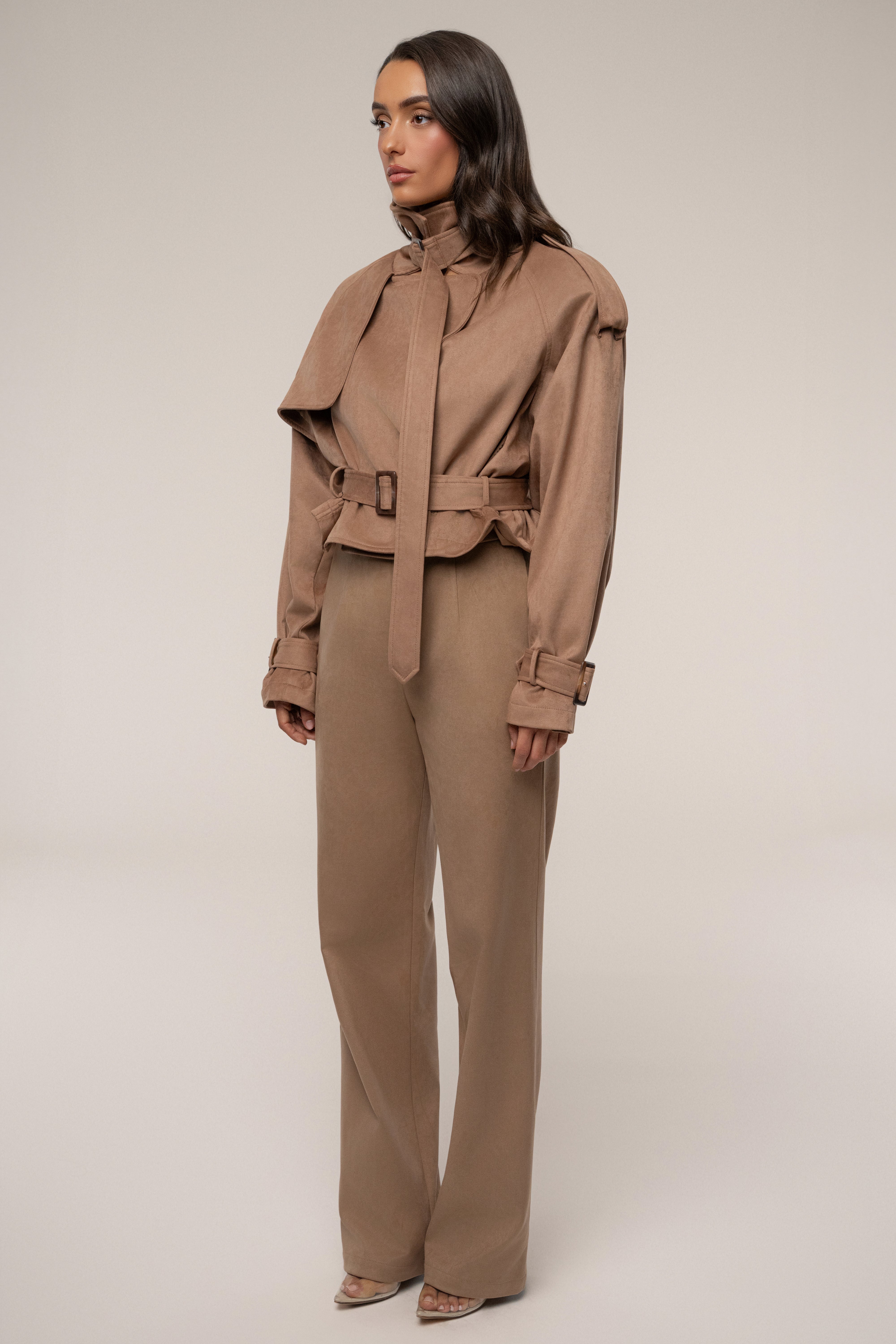 Tan Latte Cropped Jacket