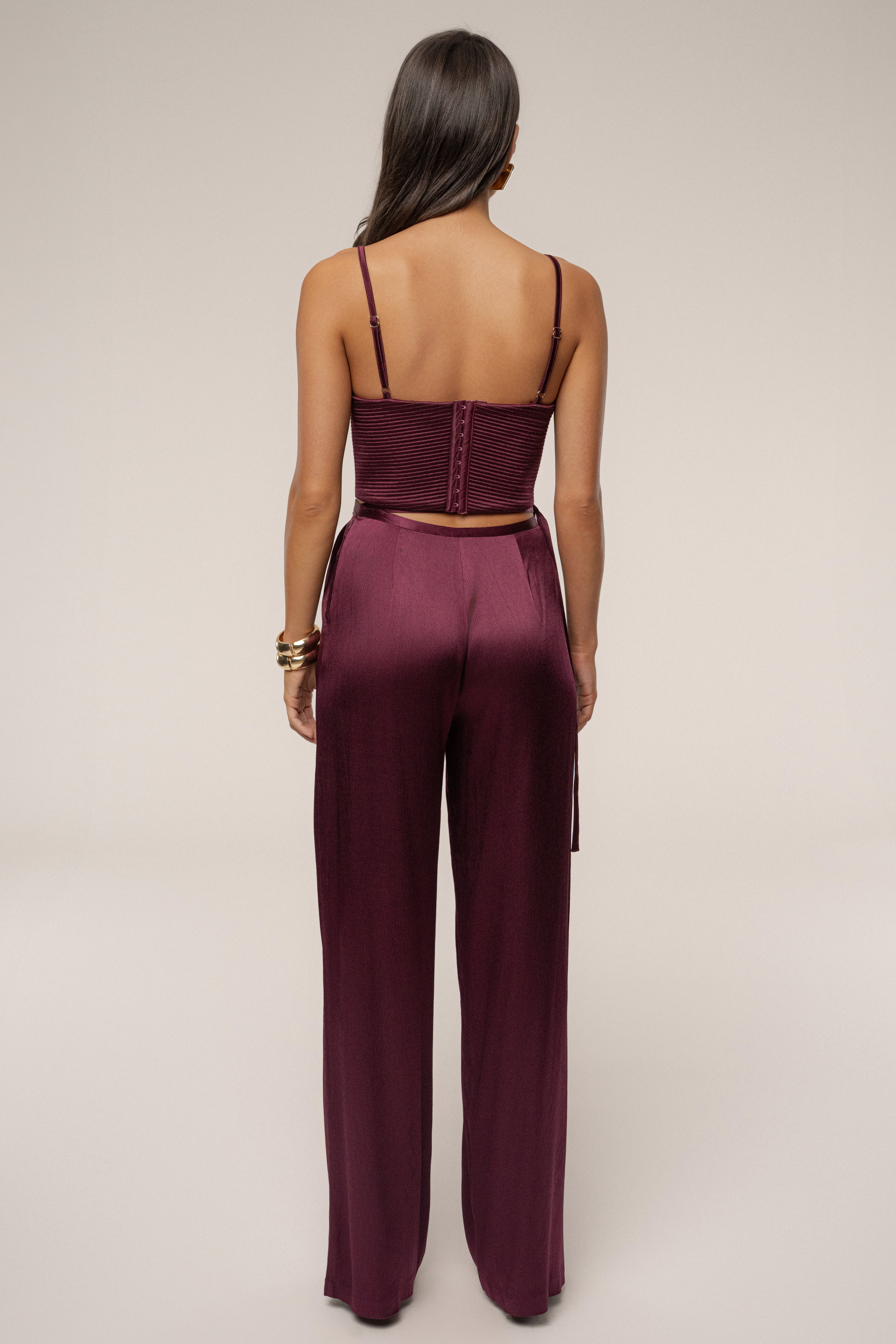 Burgundy Thalia Textured Bustier