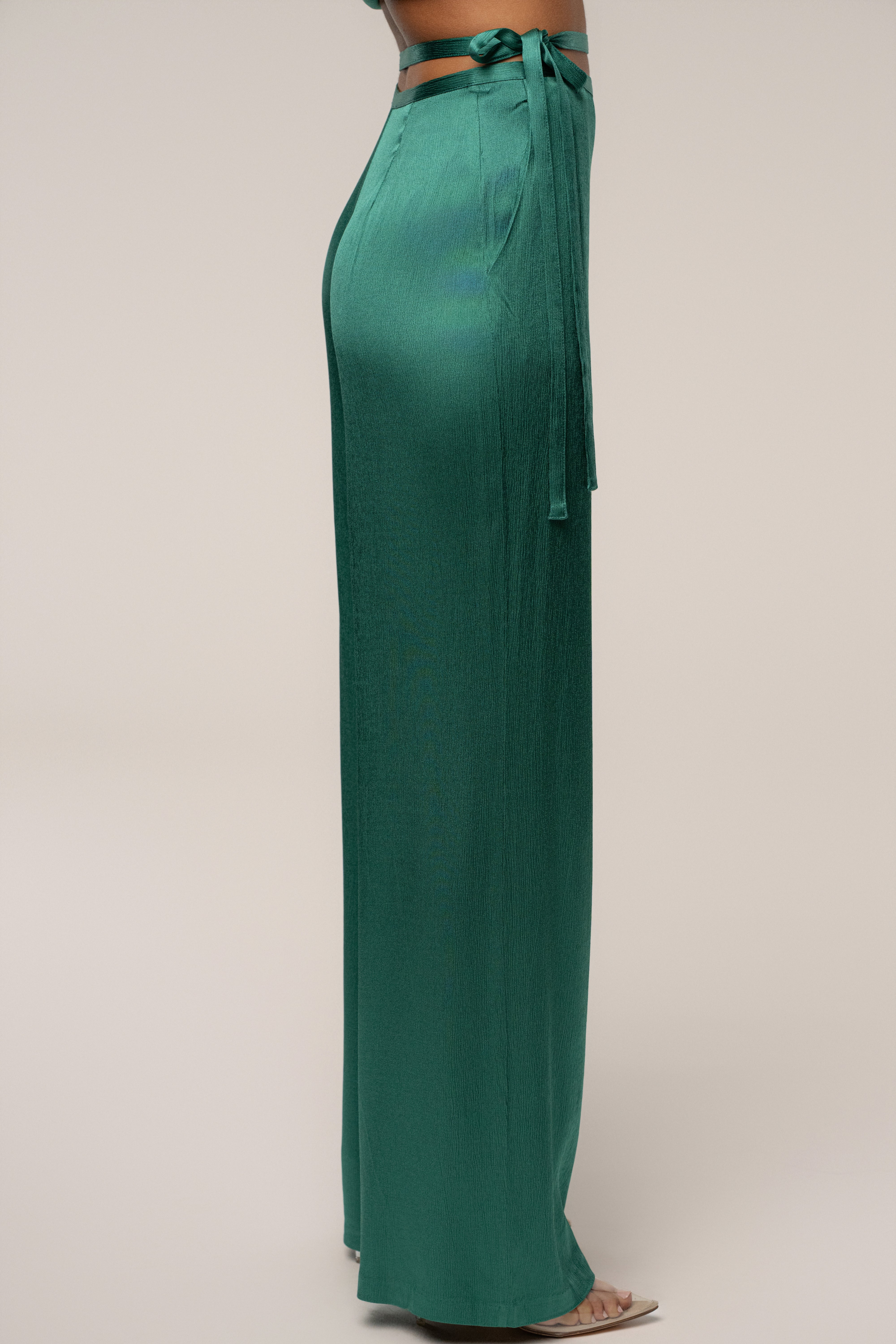 Emerald Deserae Satin Pants