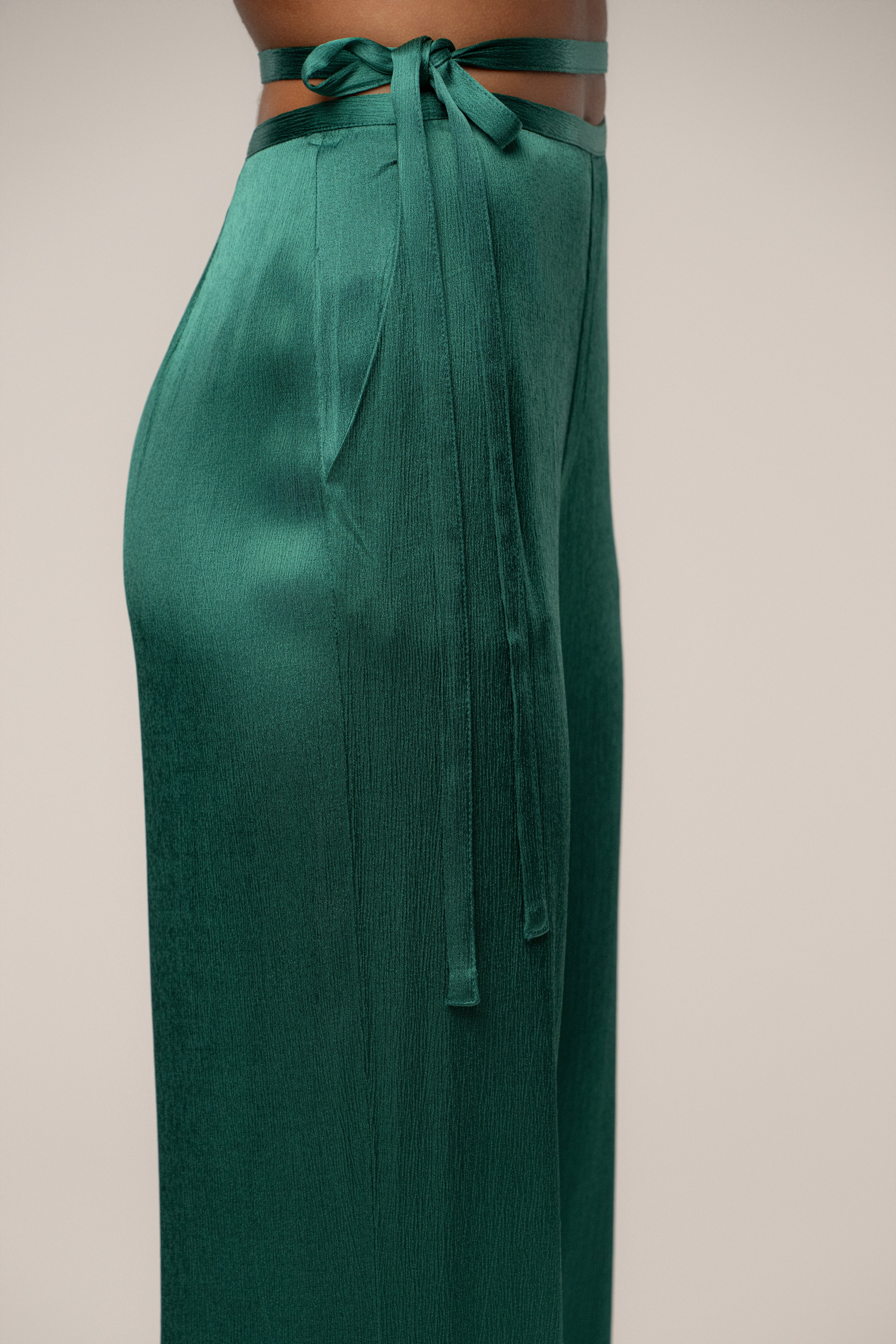 Emerald Deserae Satin Pants