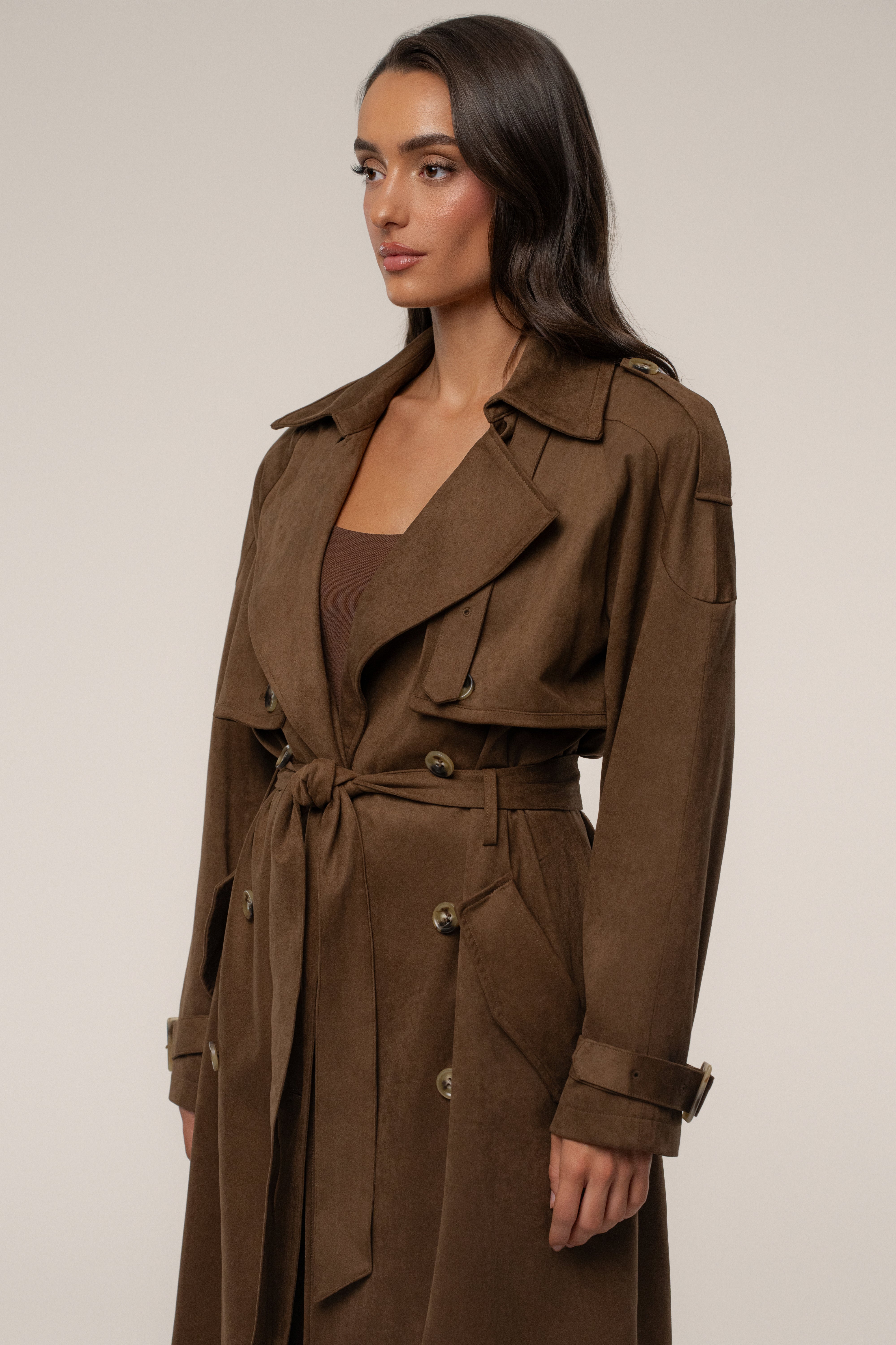 Chocolate Elite Suede Coat