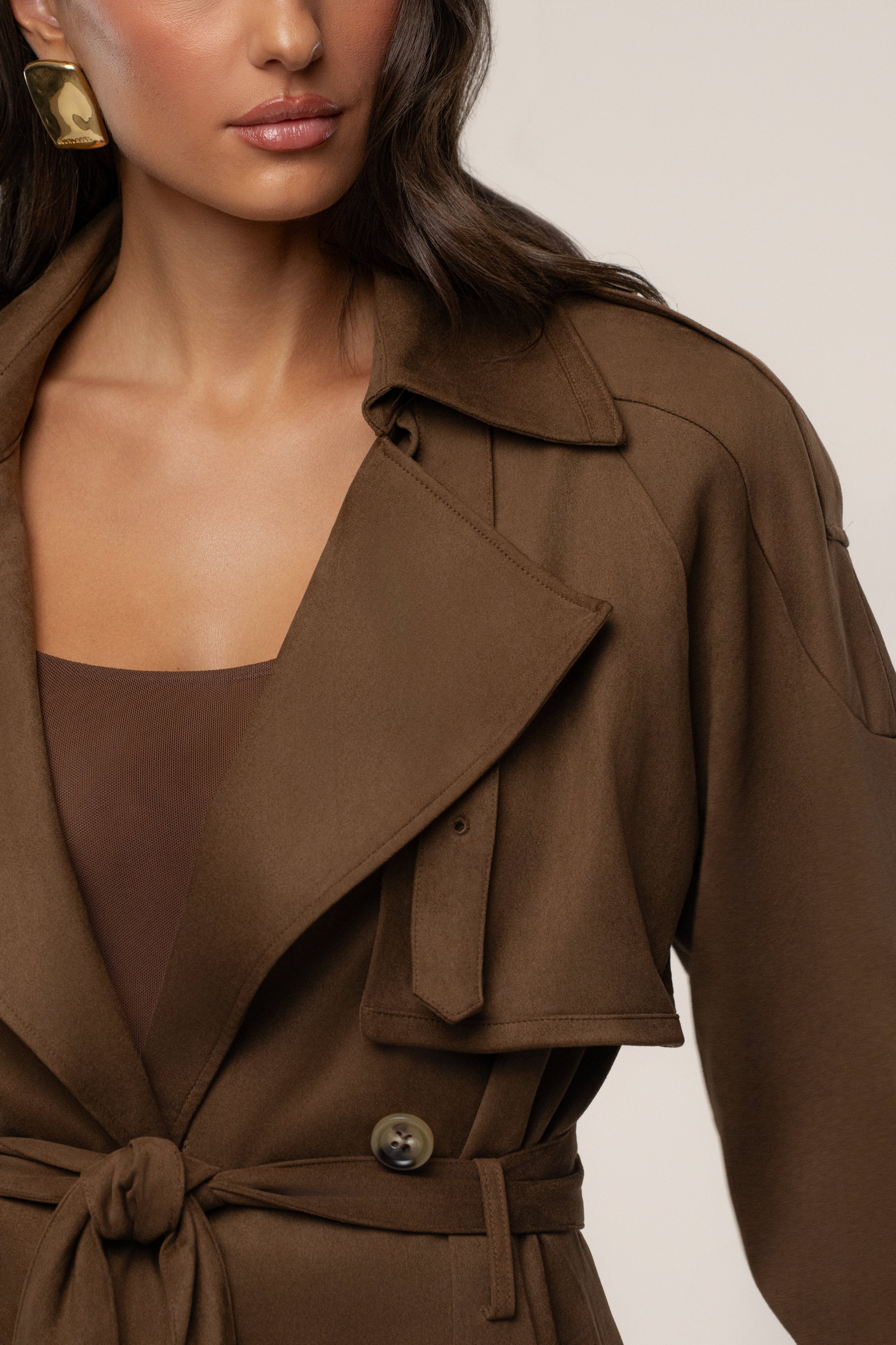 Chocolate Elite Suede Coat