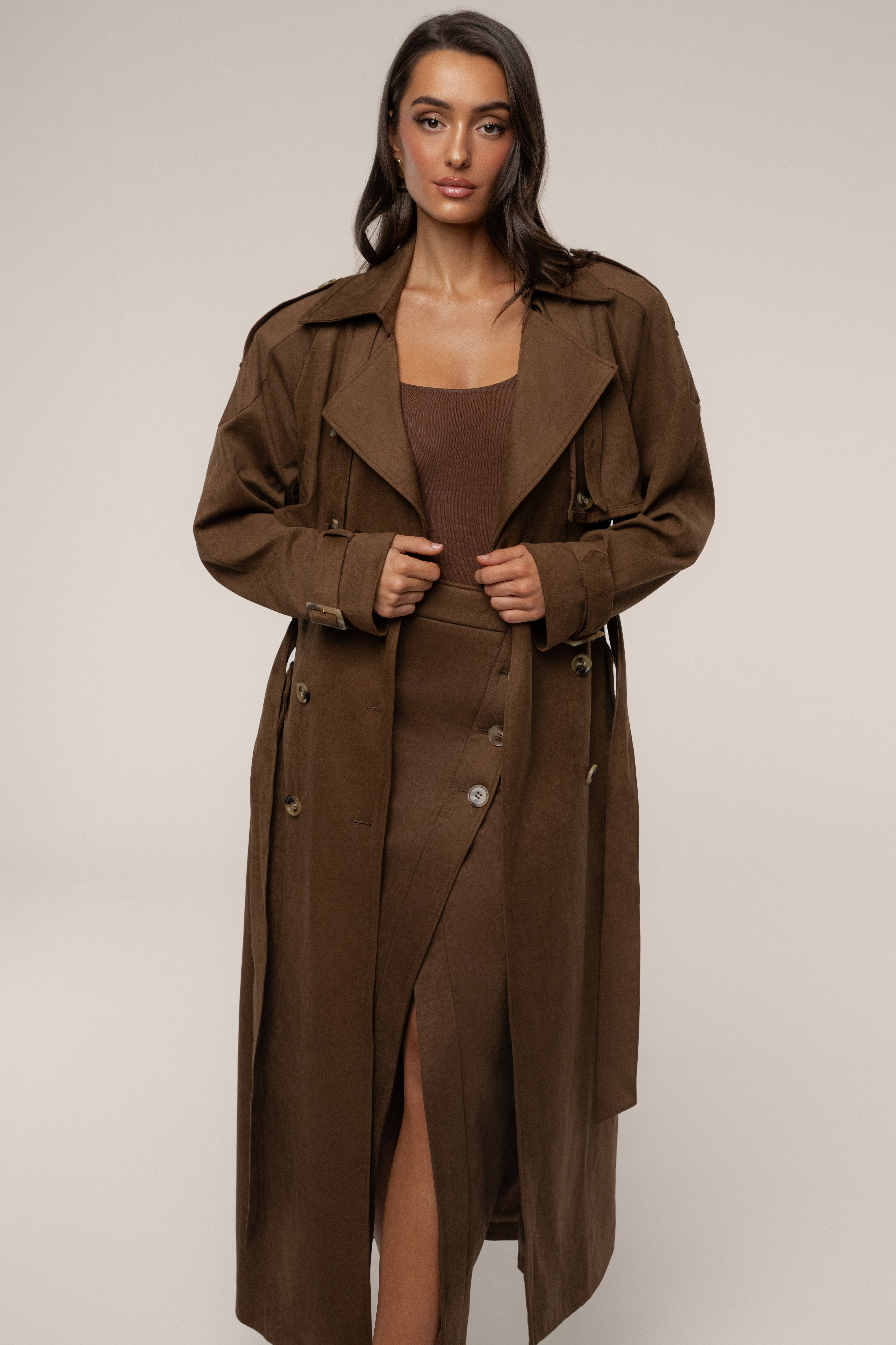 Chocolate Elite Suede Coat