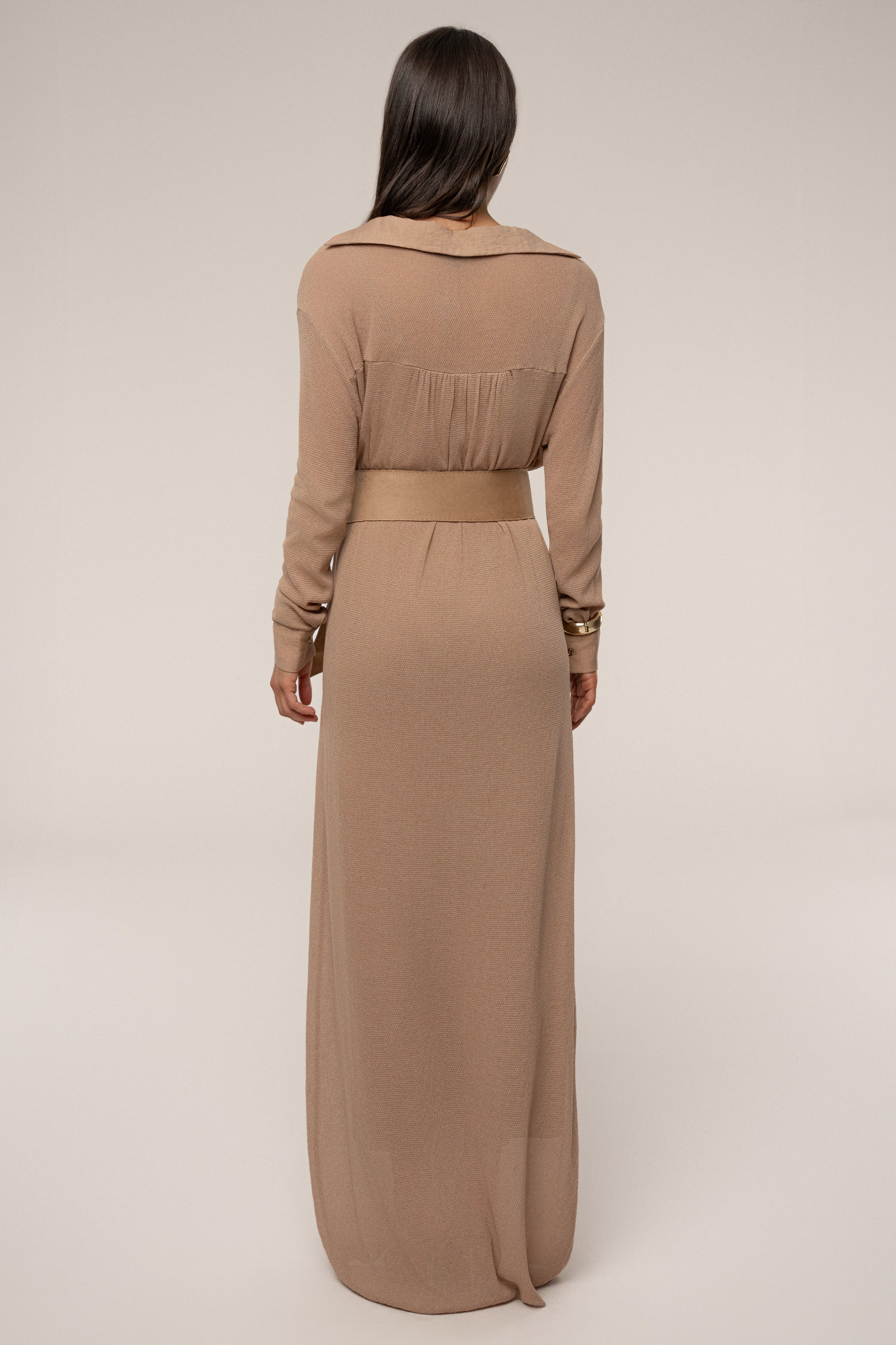 Tan Savanna Cowl Maxi Dress