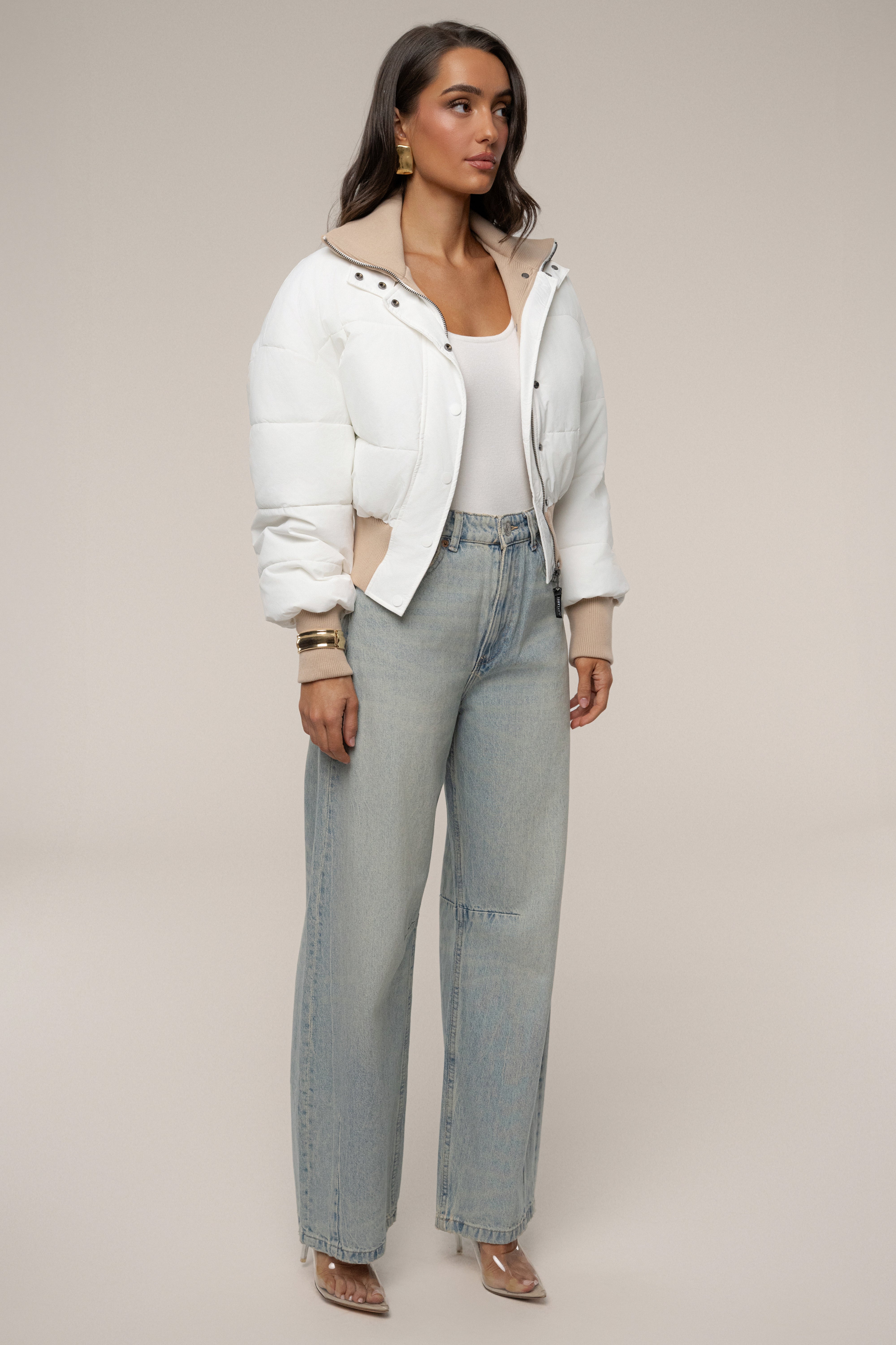 Veste côtelée blanche Stassie