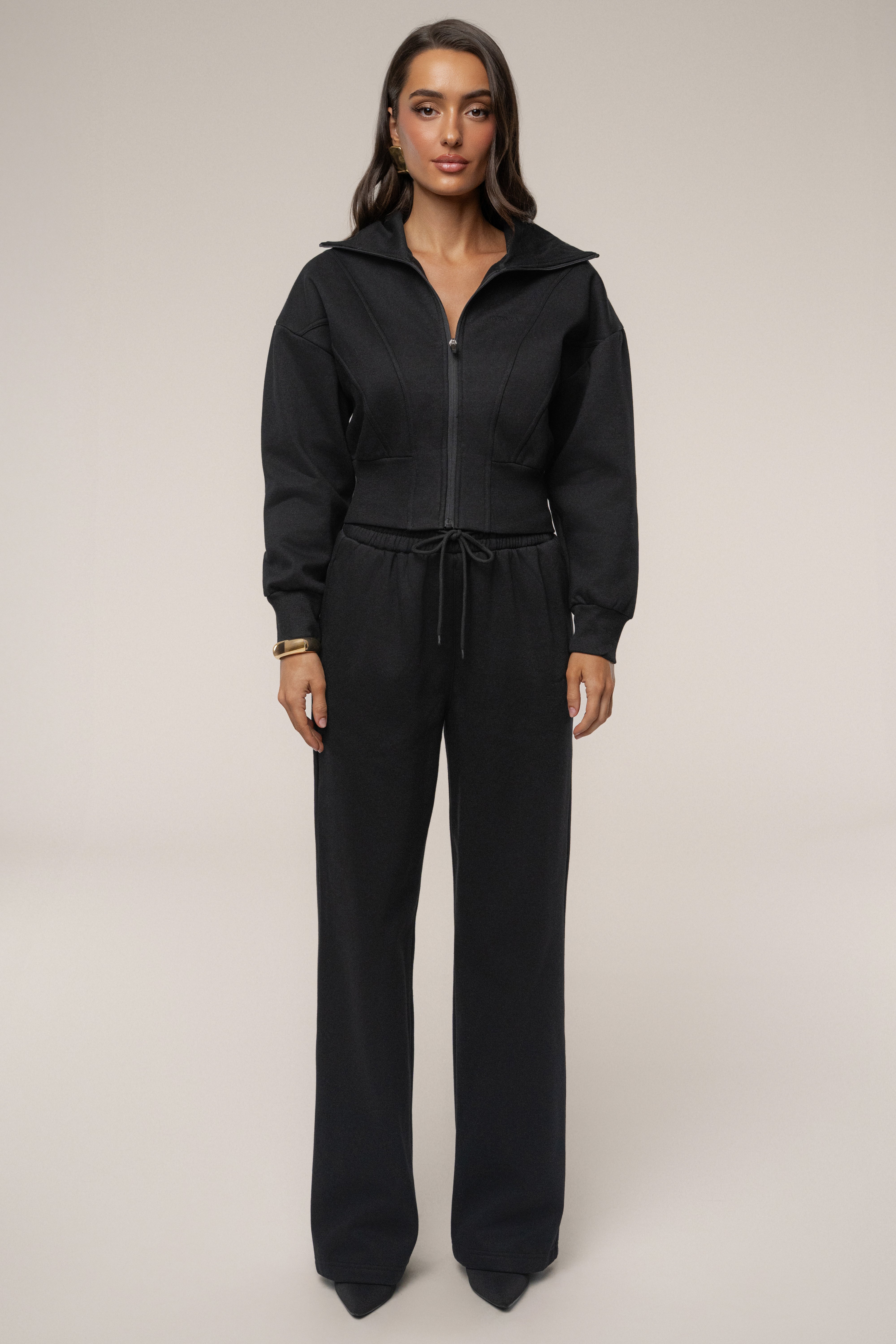 Black JLUXLABEL Logo Fleece Pants