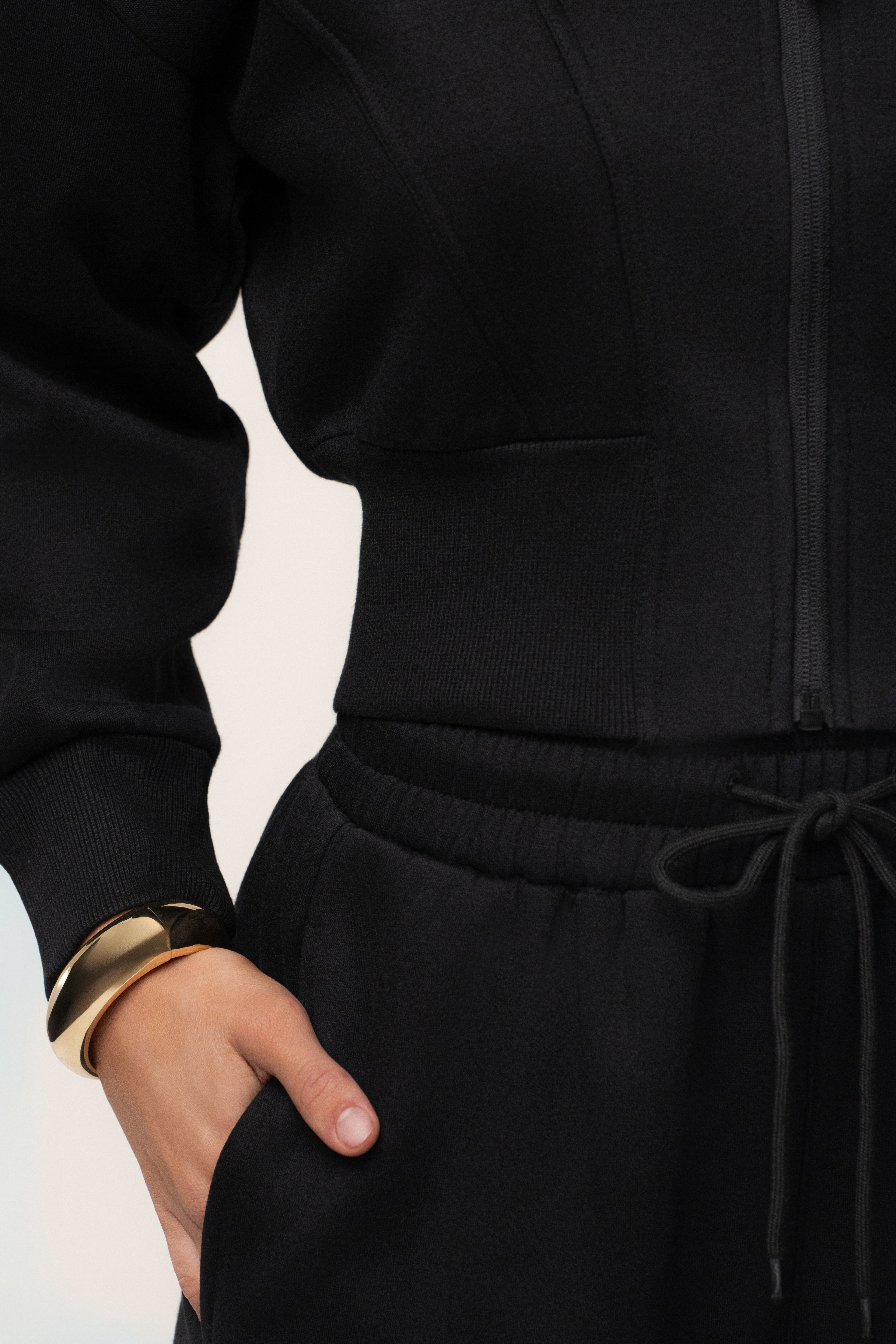 Black JLUXLABEL Logo Zip Up Jacket