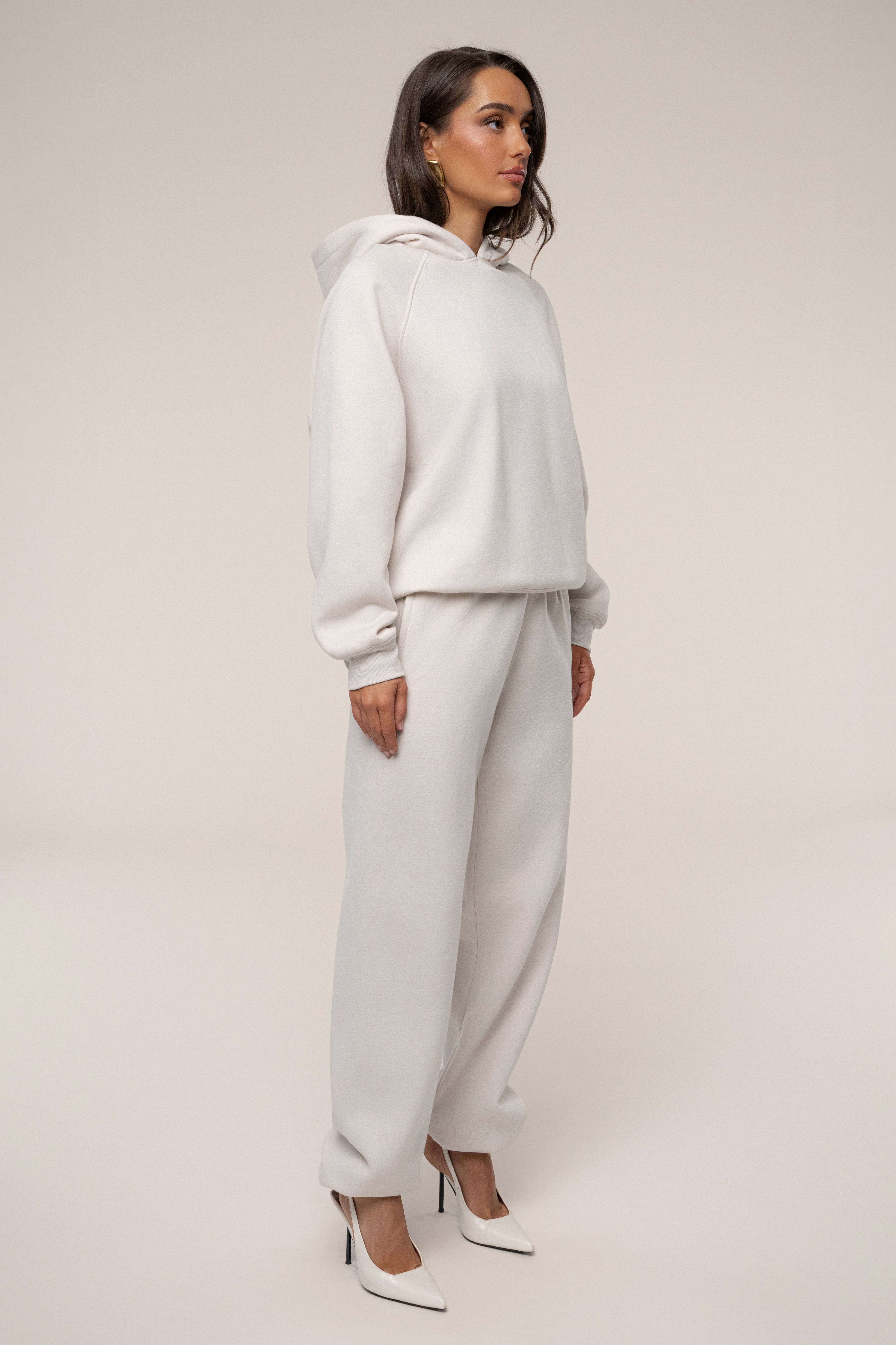 Bone JLUXLABEL Logo Pullover Hoodie