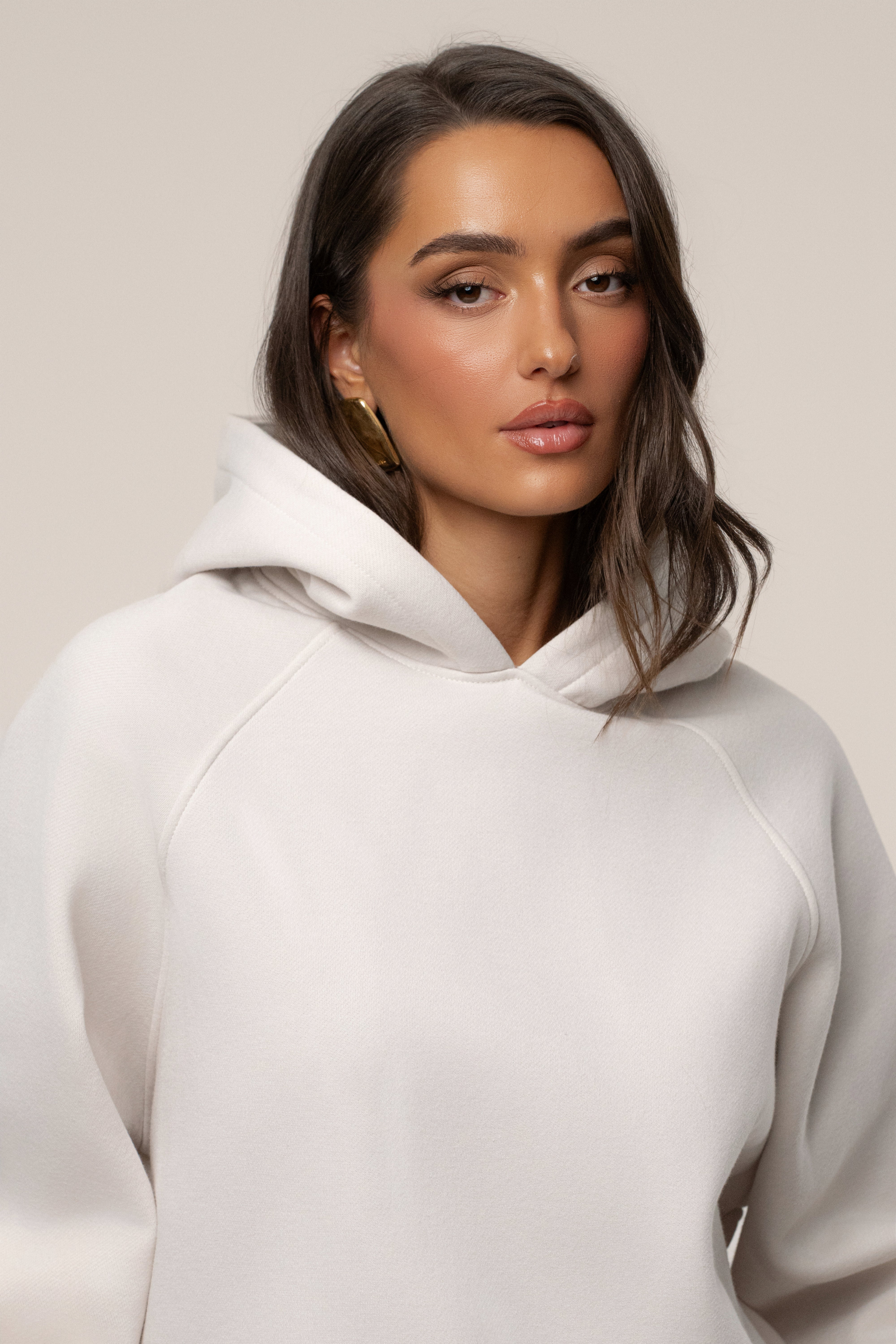 Bone JLUXLABEL Logo Pullover Hoodie