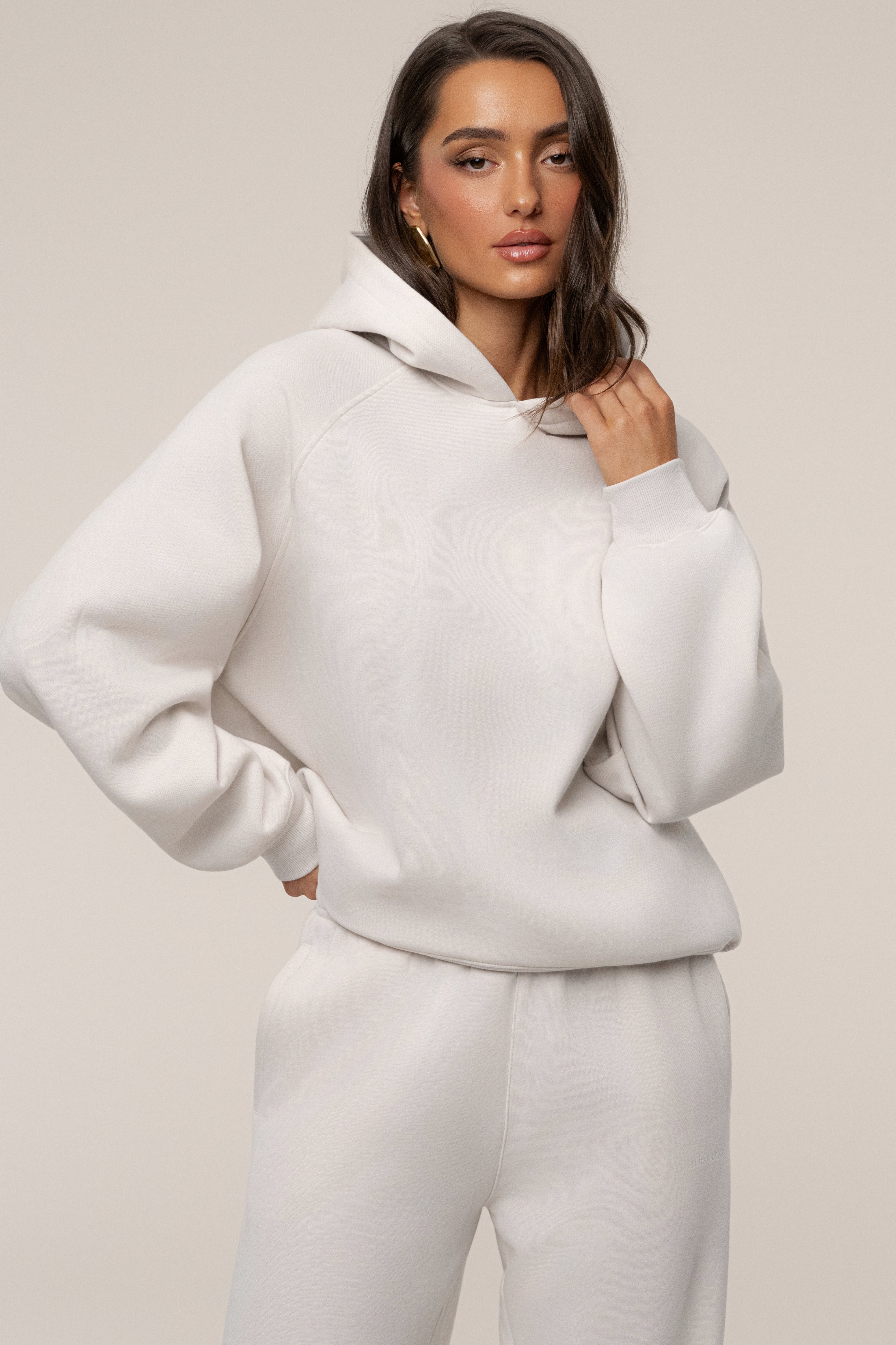 Bone JLUXLABEL Logo Pullover Hoodie