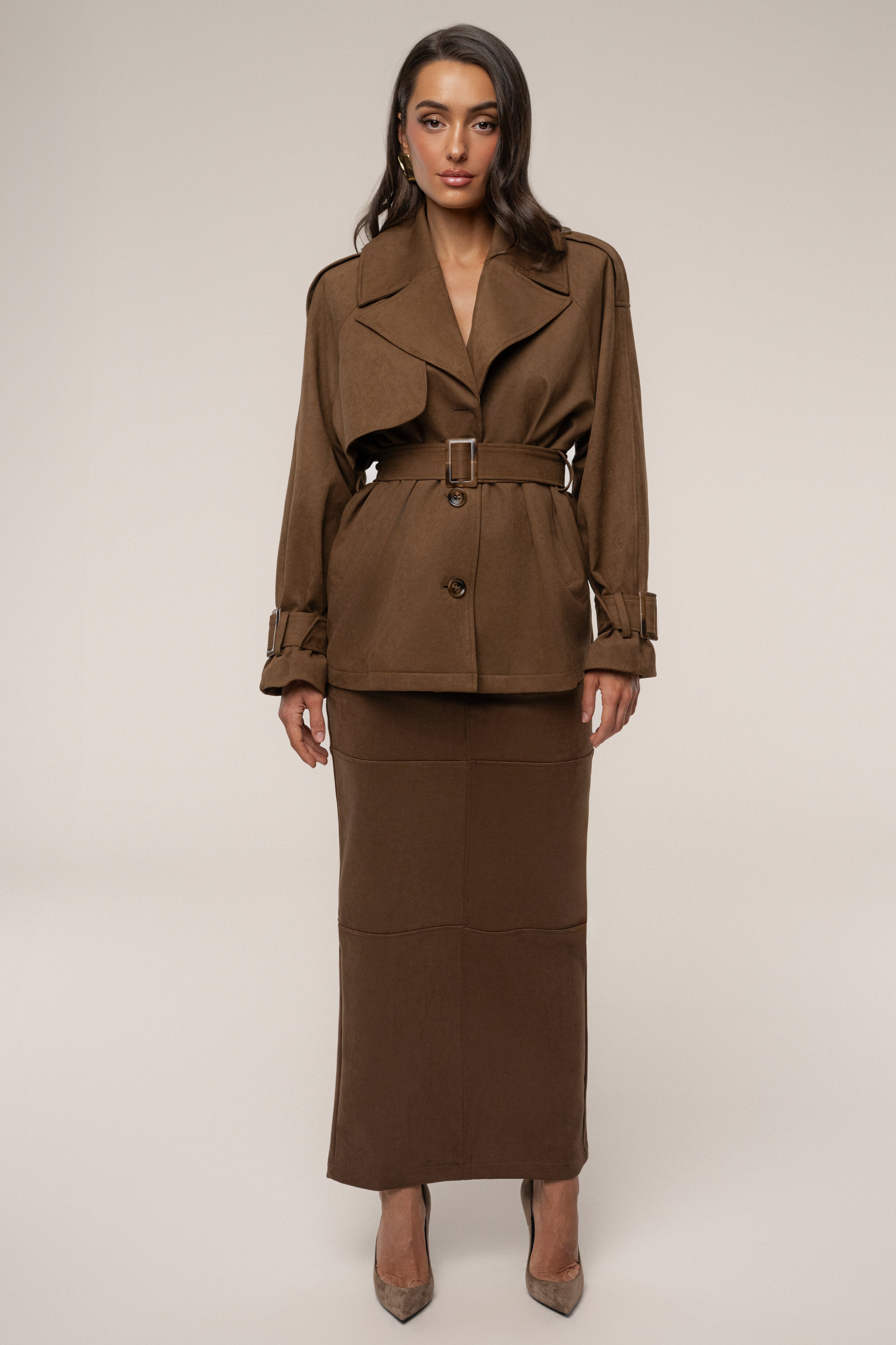 Chocolate Joy Suede Maxi Skirt