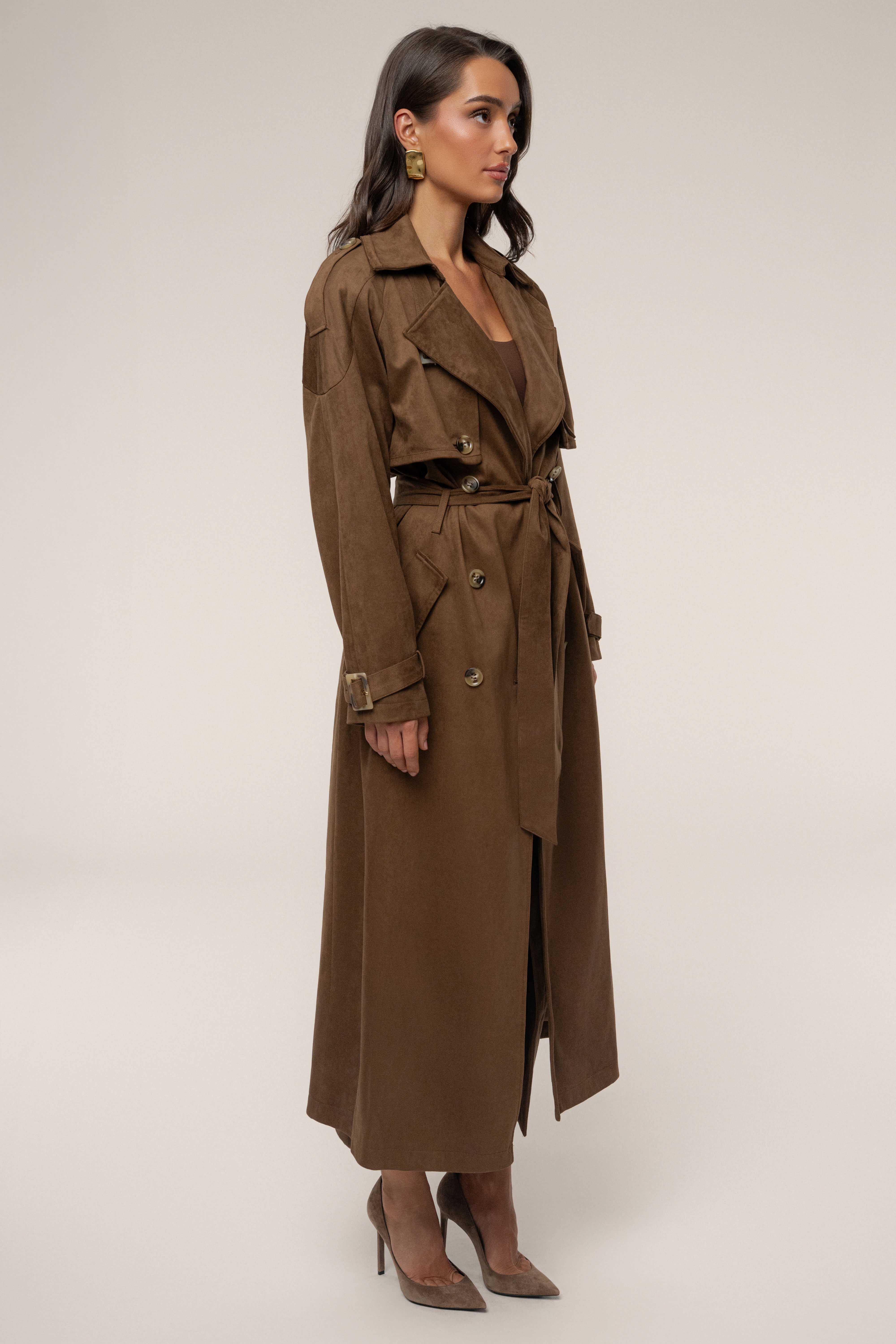 Chocolate Elite Suede Coat