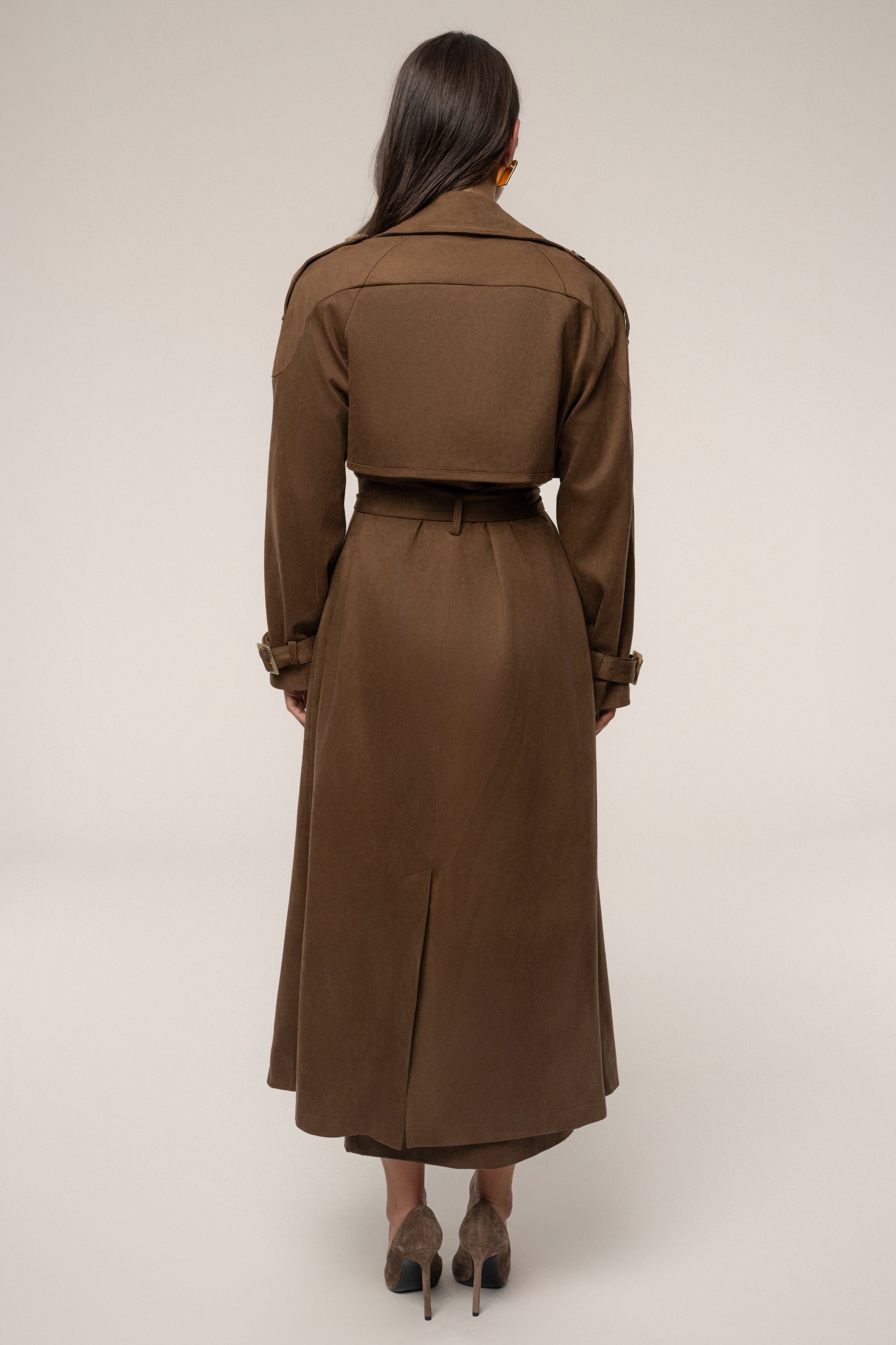 Chocolate Elite Suede Coat