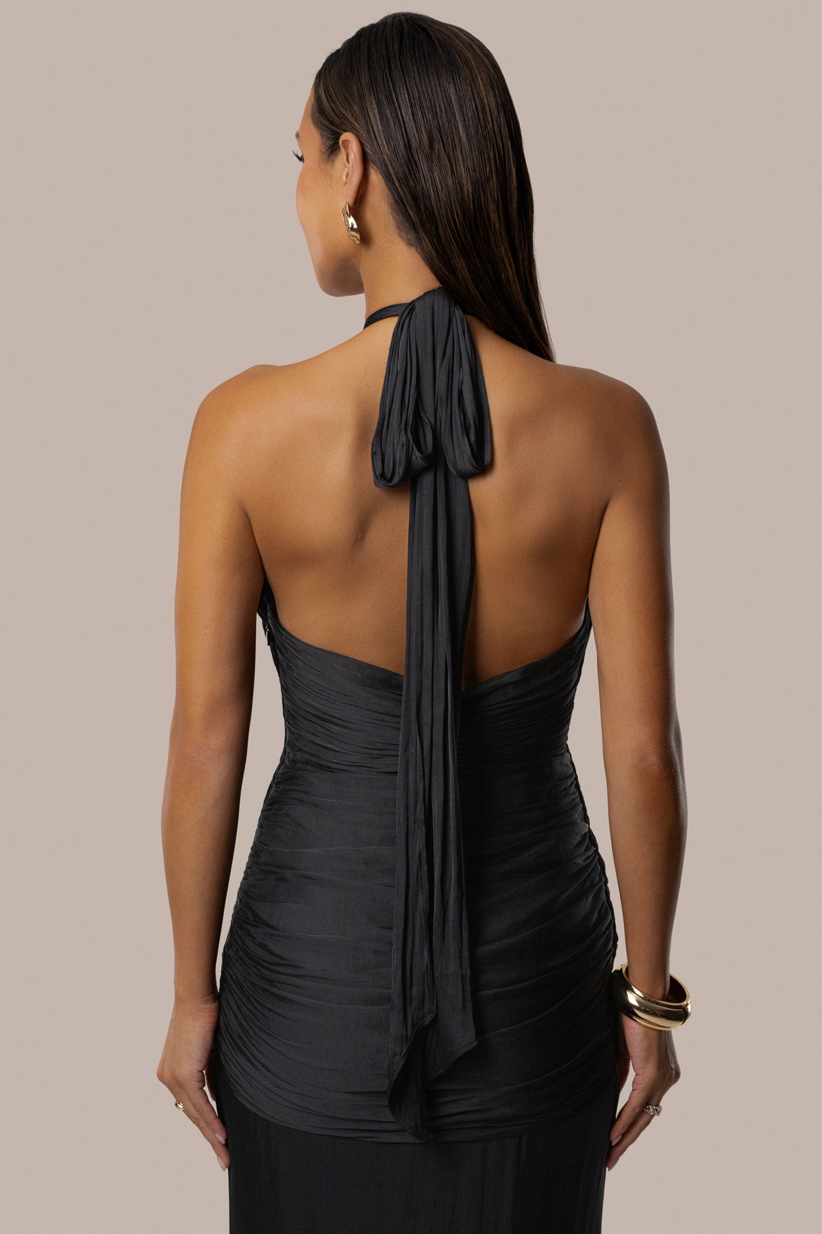 Black Riviera Radiance Maxi Dress