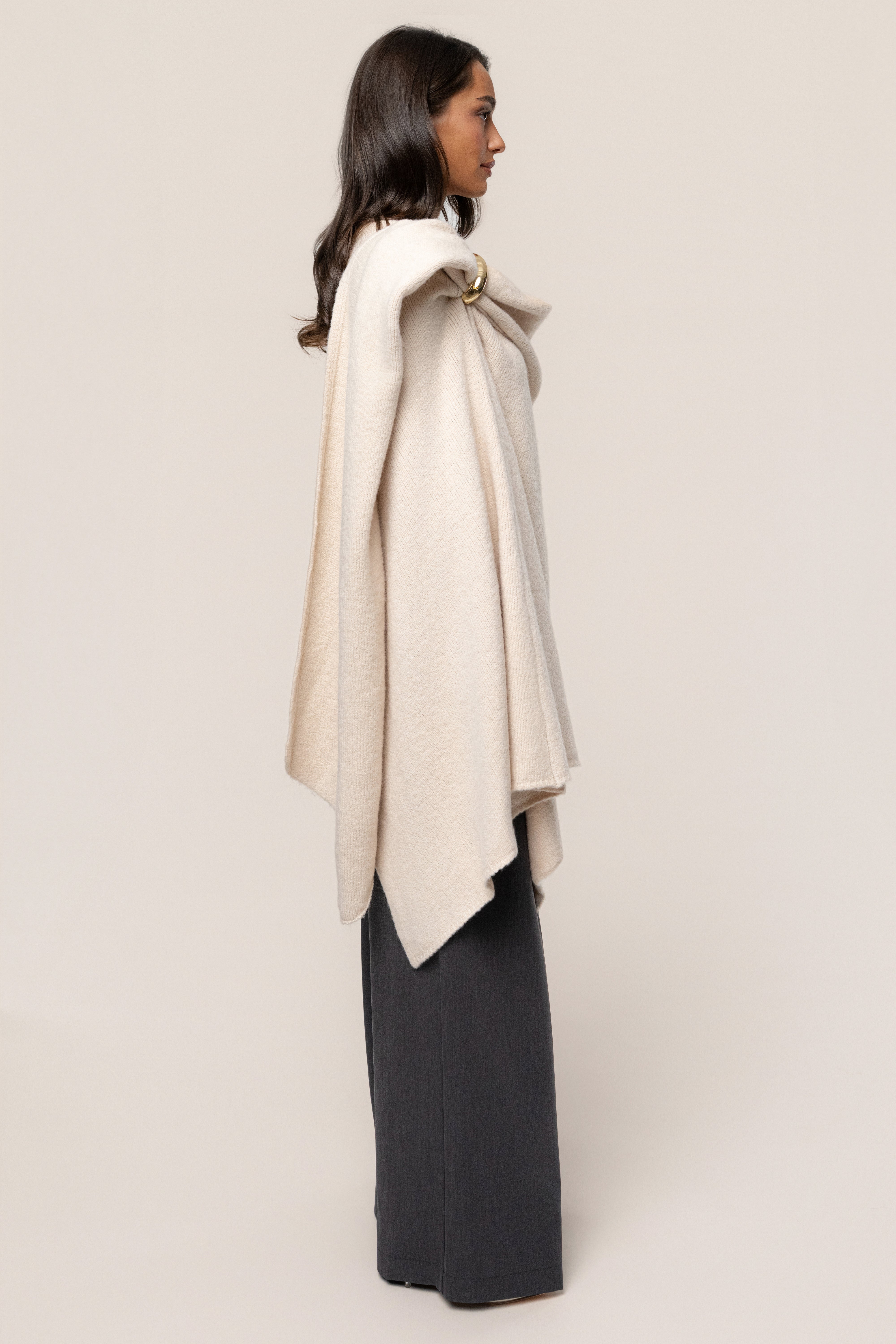 Ivory Radiance Knit Shawl