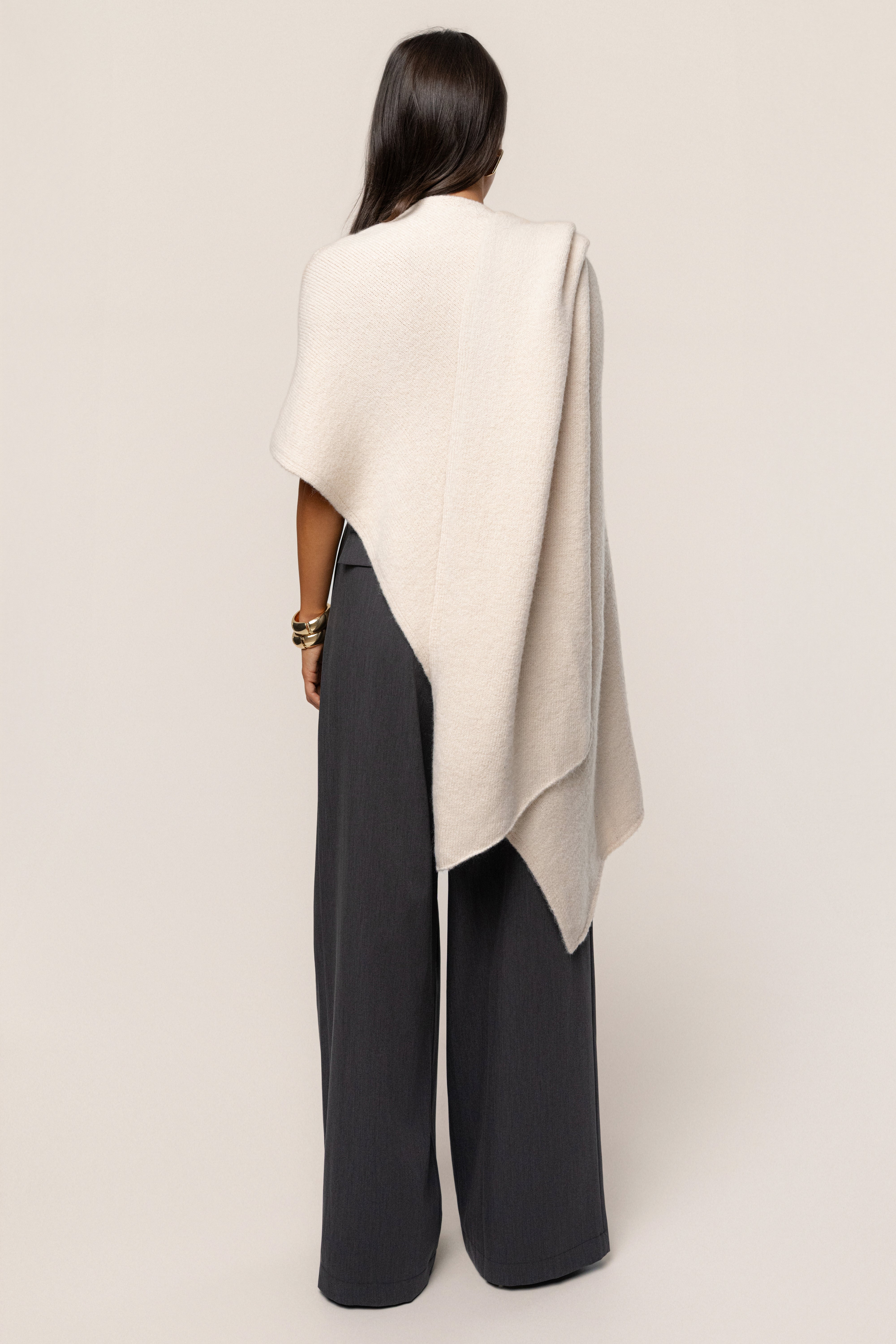 Ivory Radiance Knit Shawl