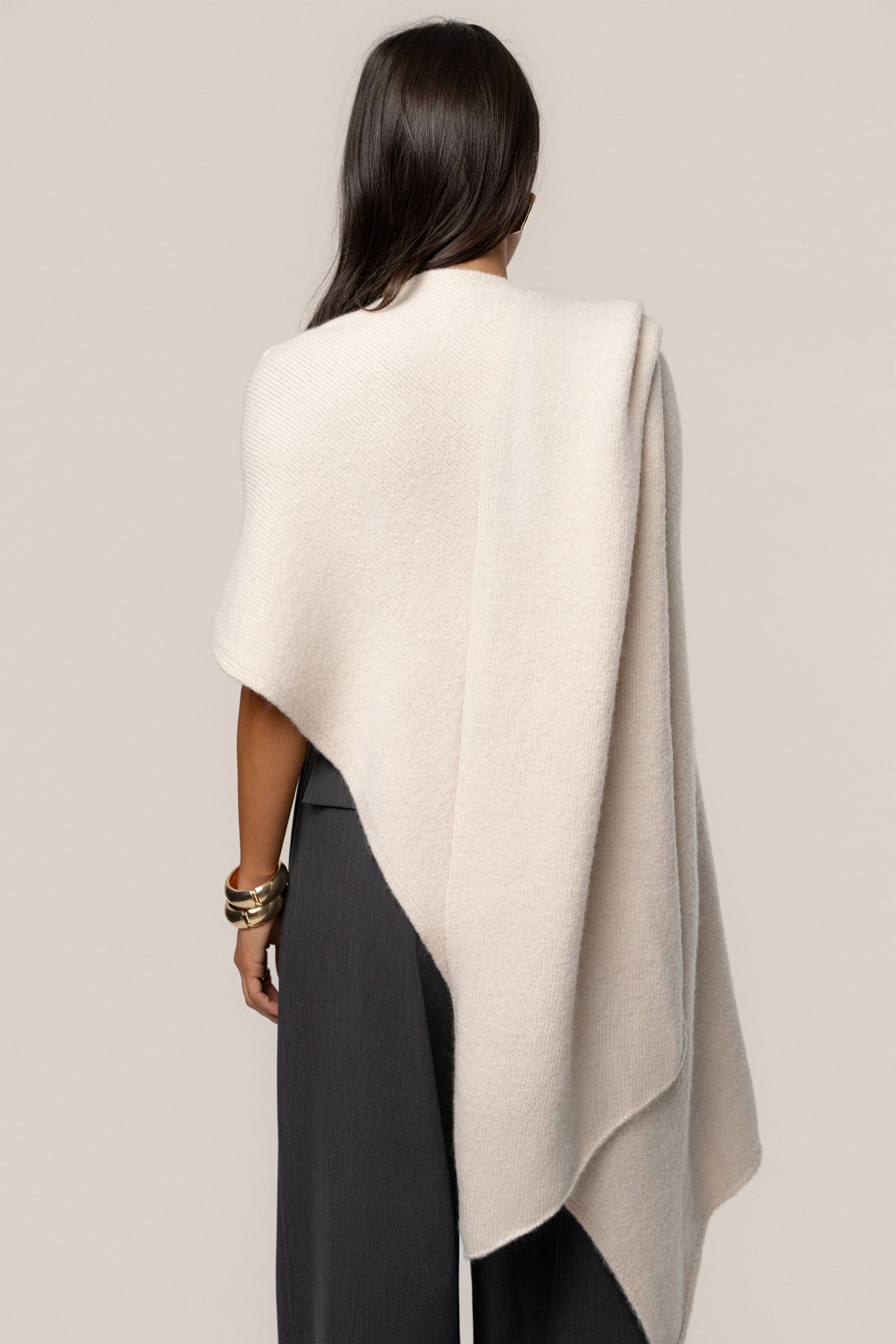 Ivory Radiance Knit Shawl