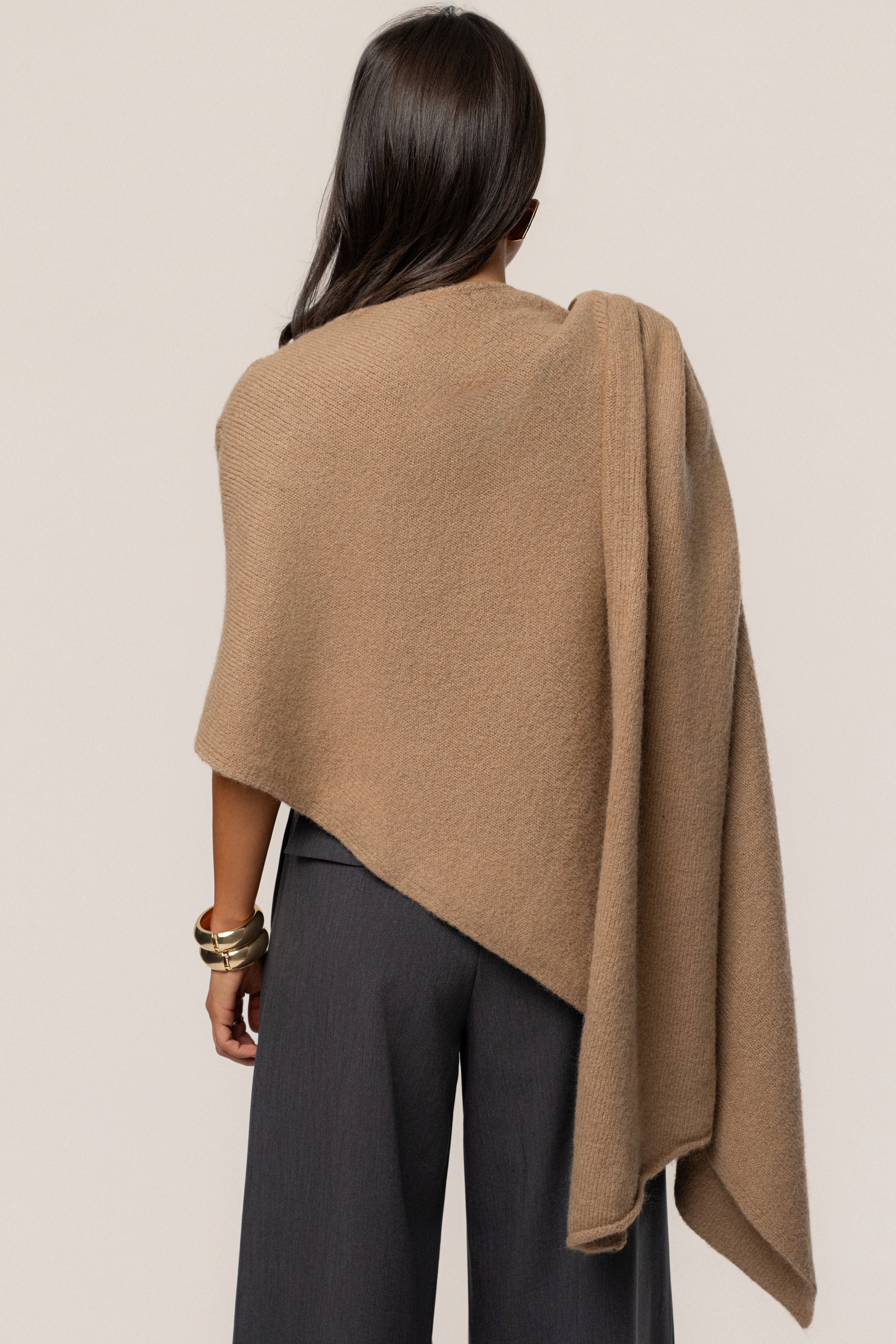 Taupe Radiance Knit Shawl