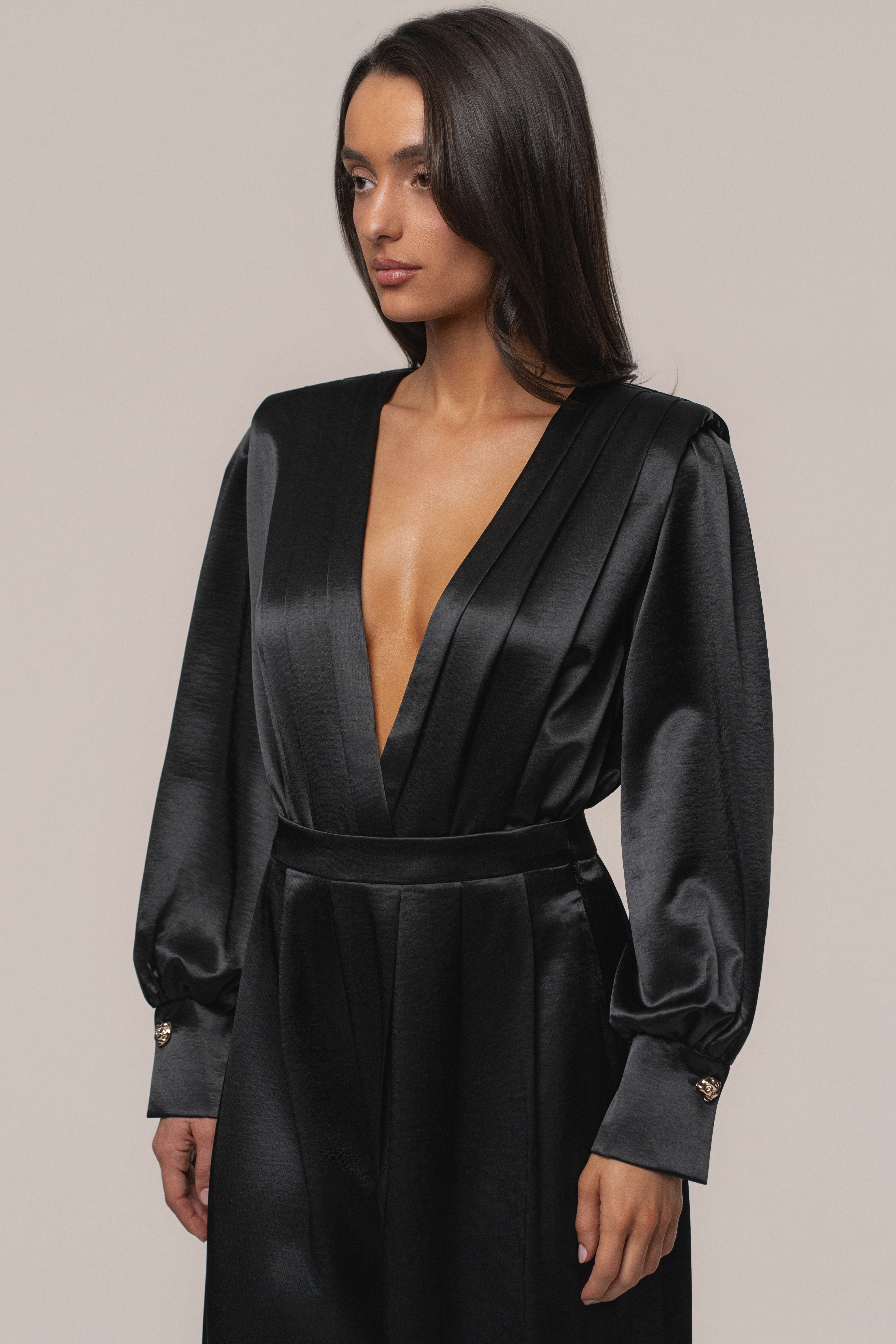 Black Satin Radiance Bodysuit