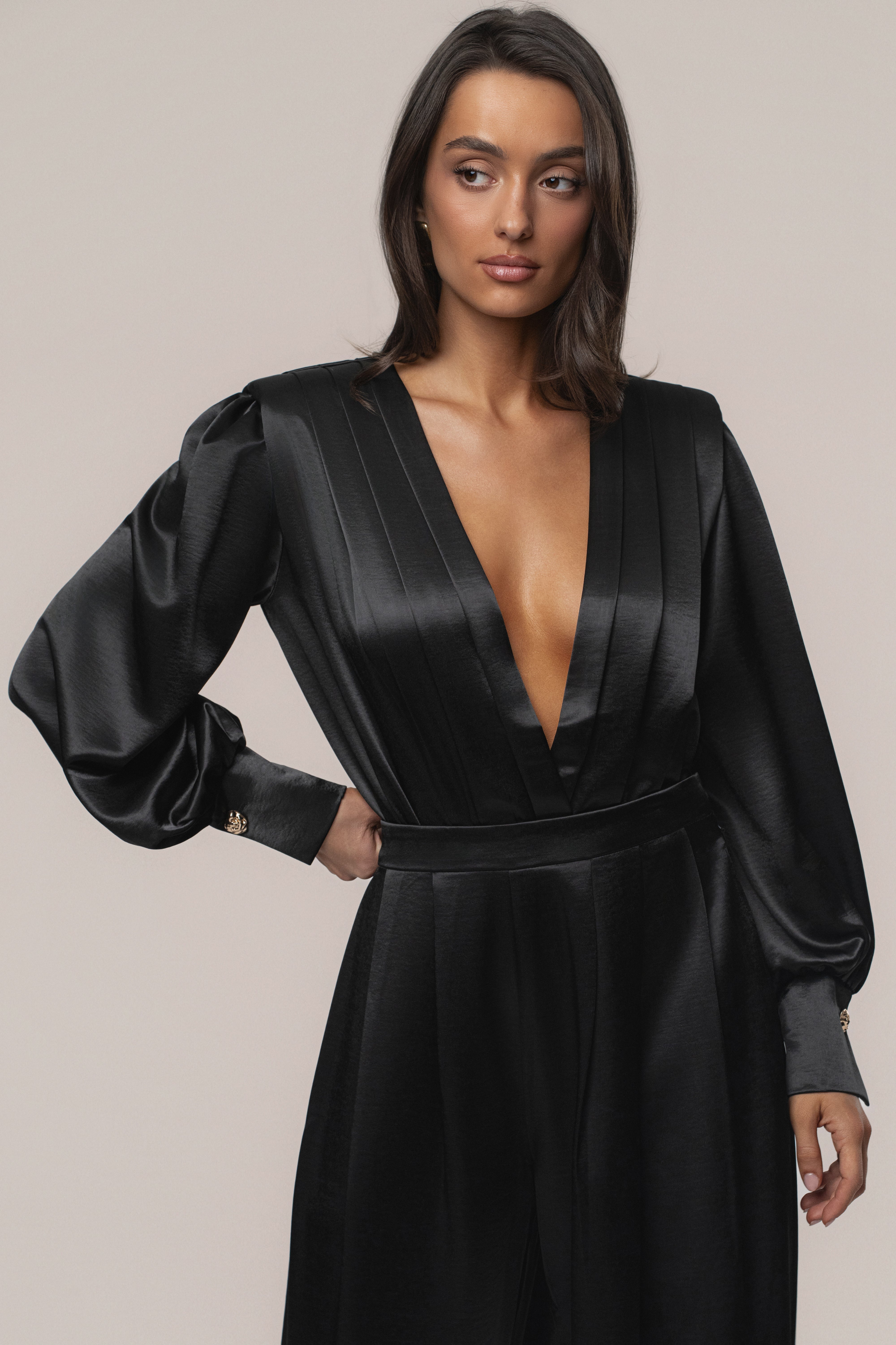 Black Satin Radiance Bodysuit