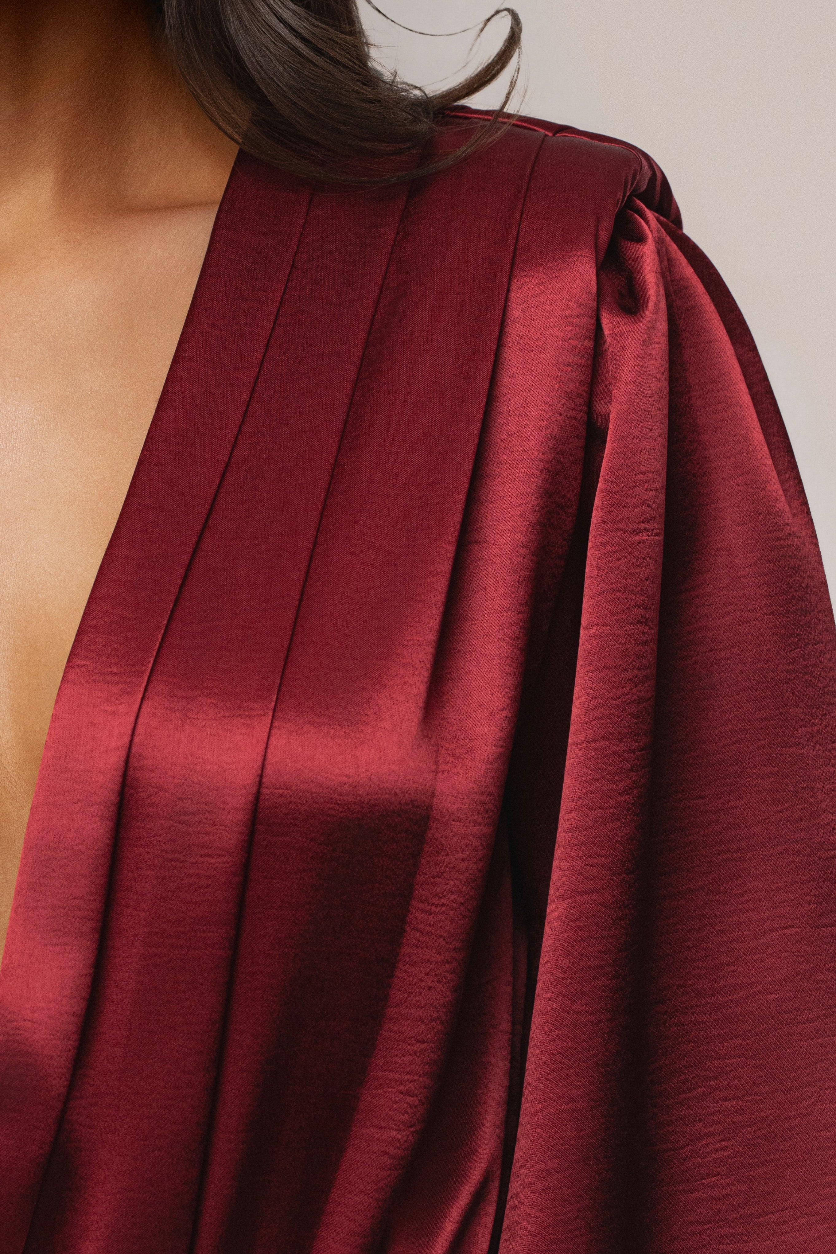 Burgundy Satin Radiance Bodysuit