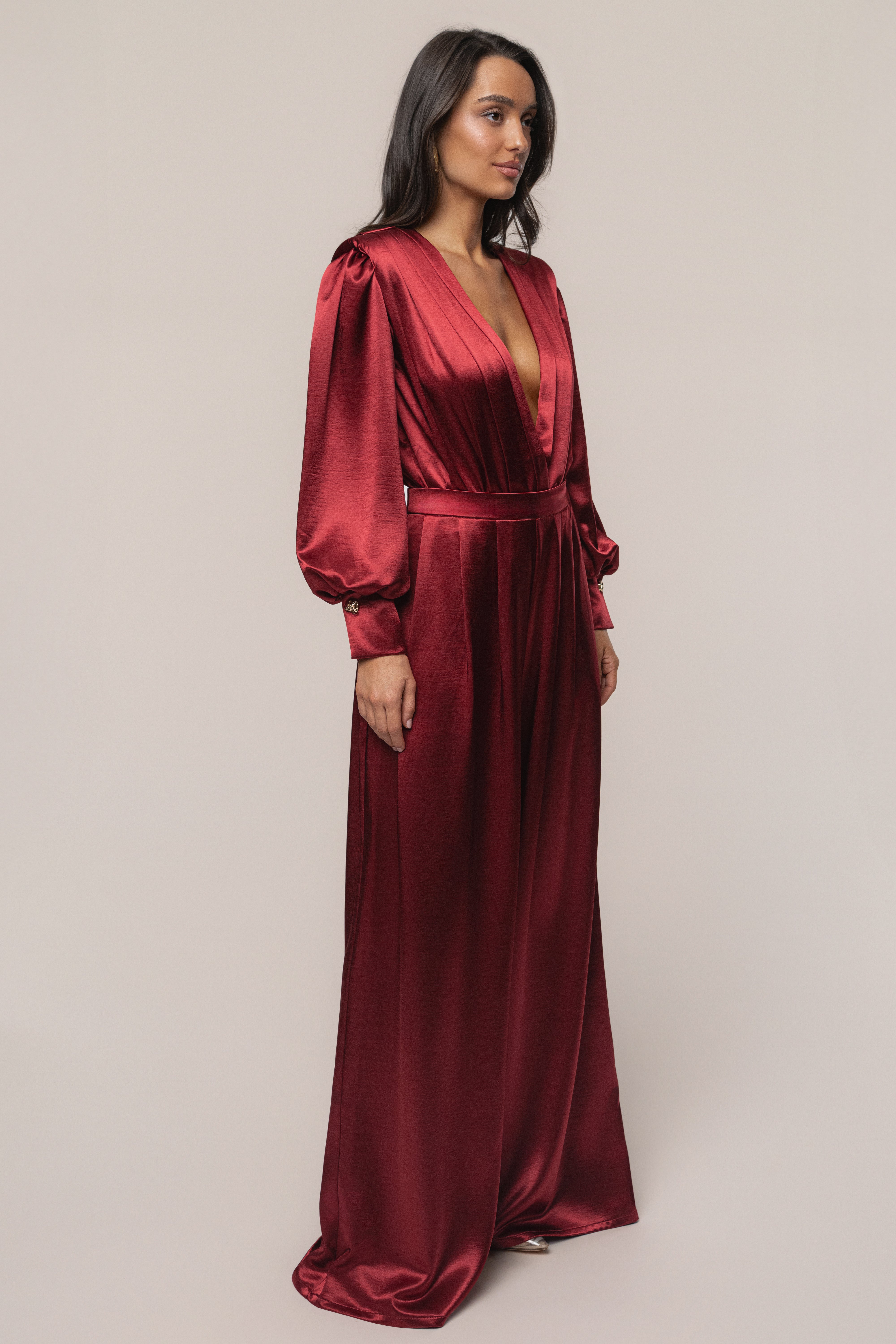 Burgundy Satin Radiance Bodysuit