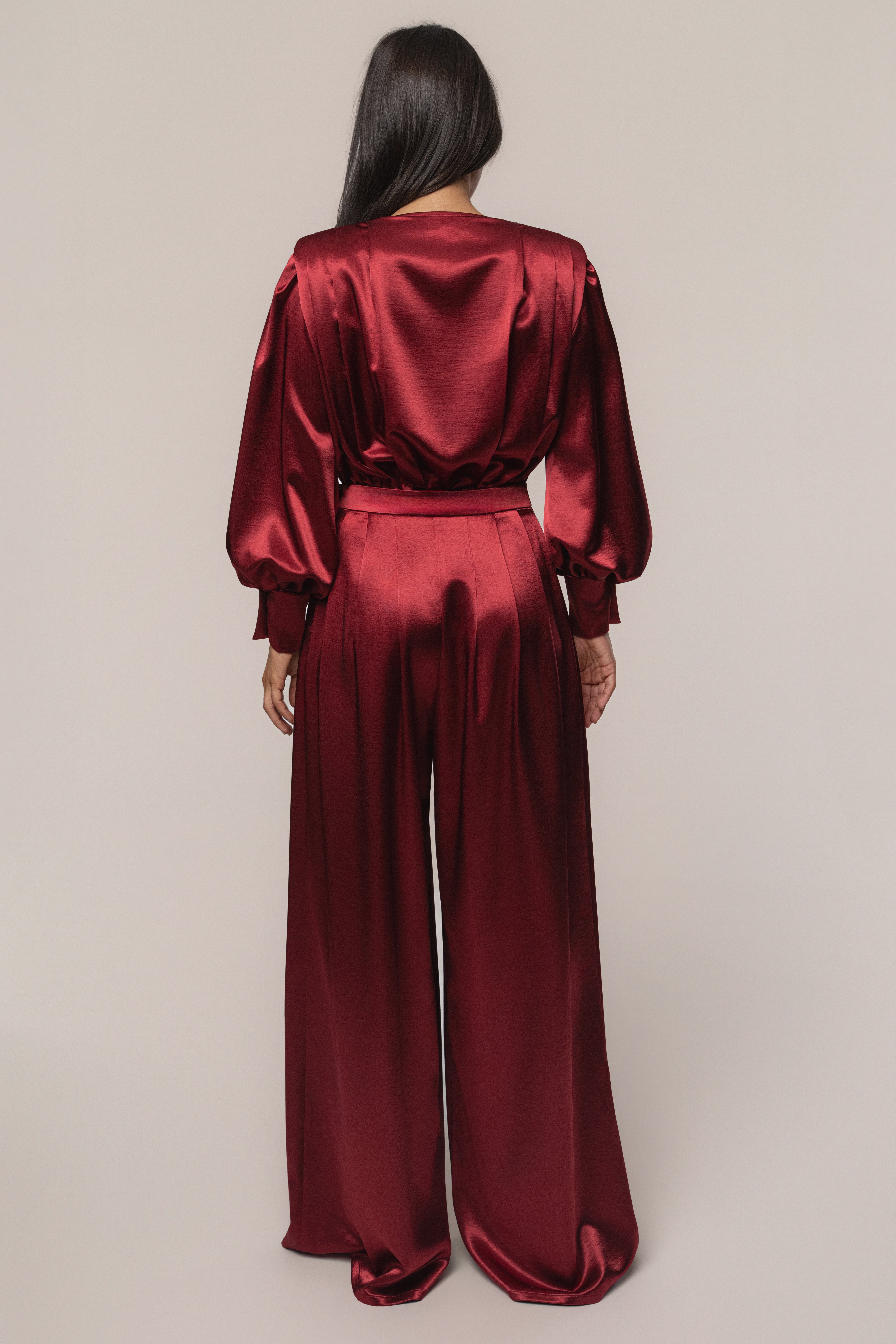 Burgundy Satin Radiance Bodysuit