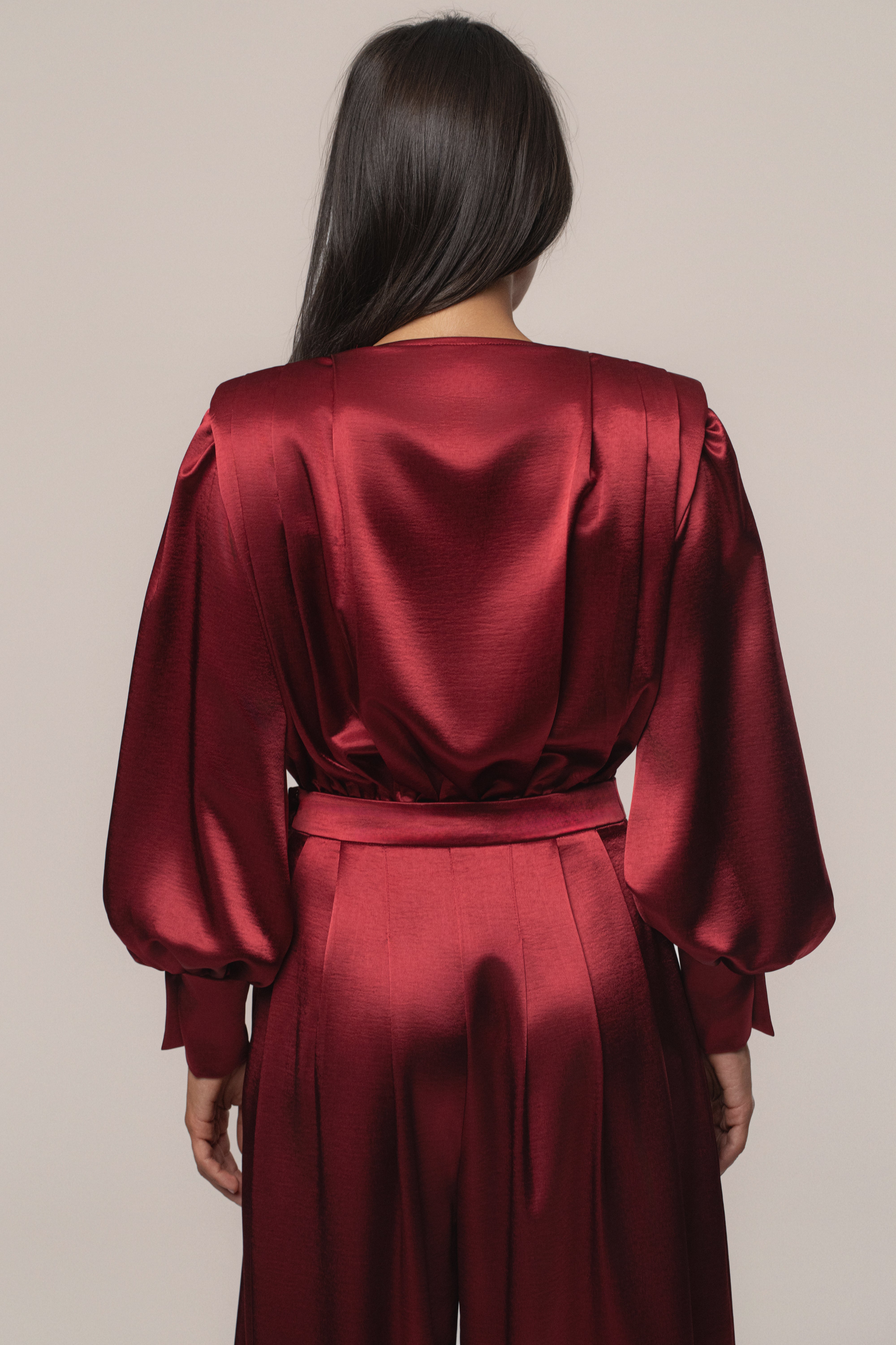 Burgundy Satin Radiance Bodysuit