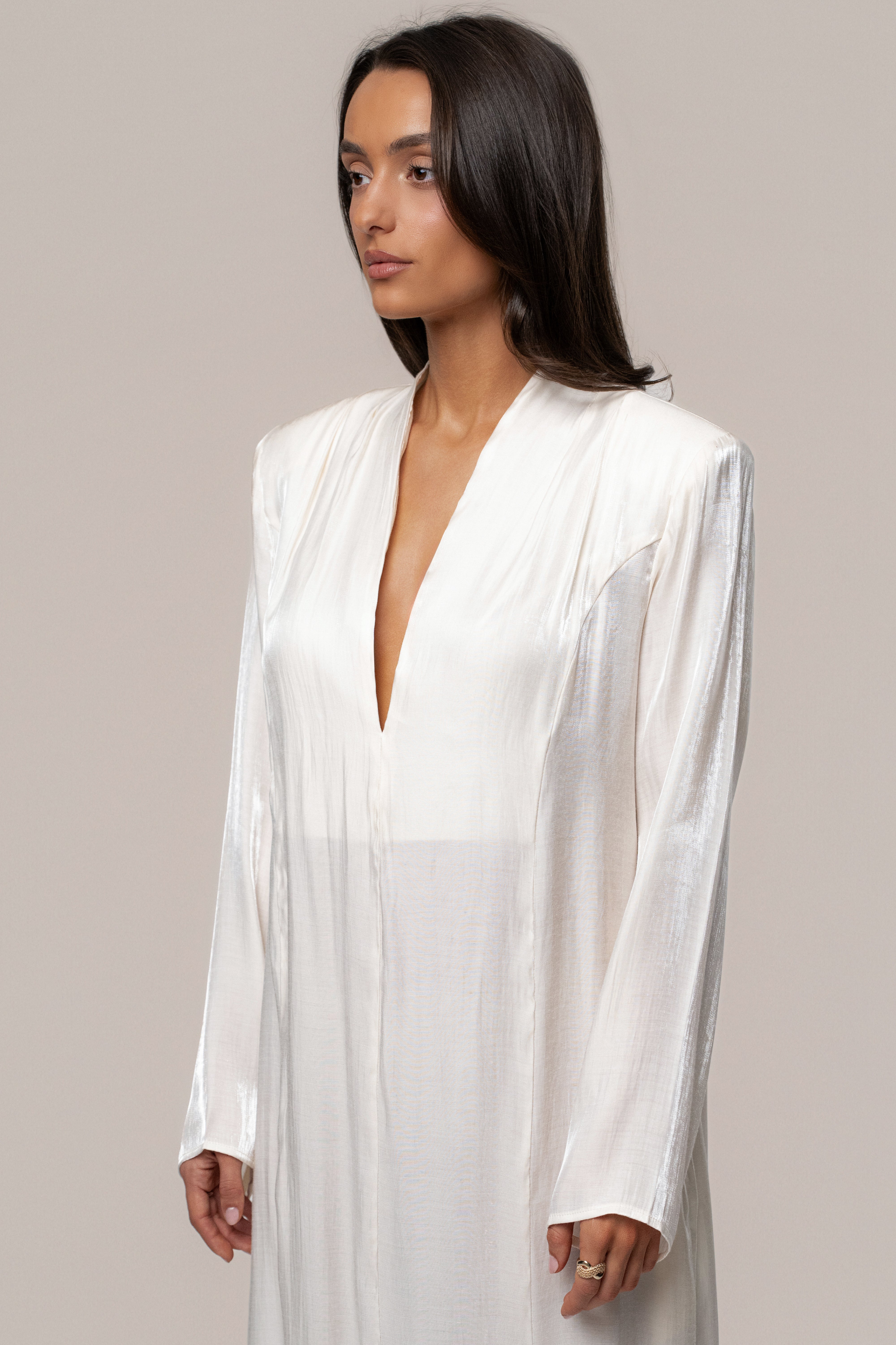 Ivory Evergreen Nights Maxi Dress