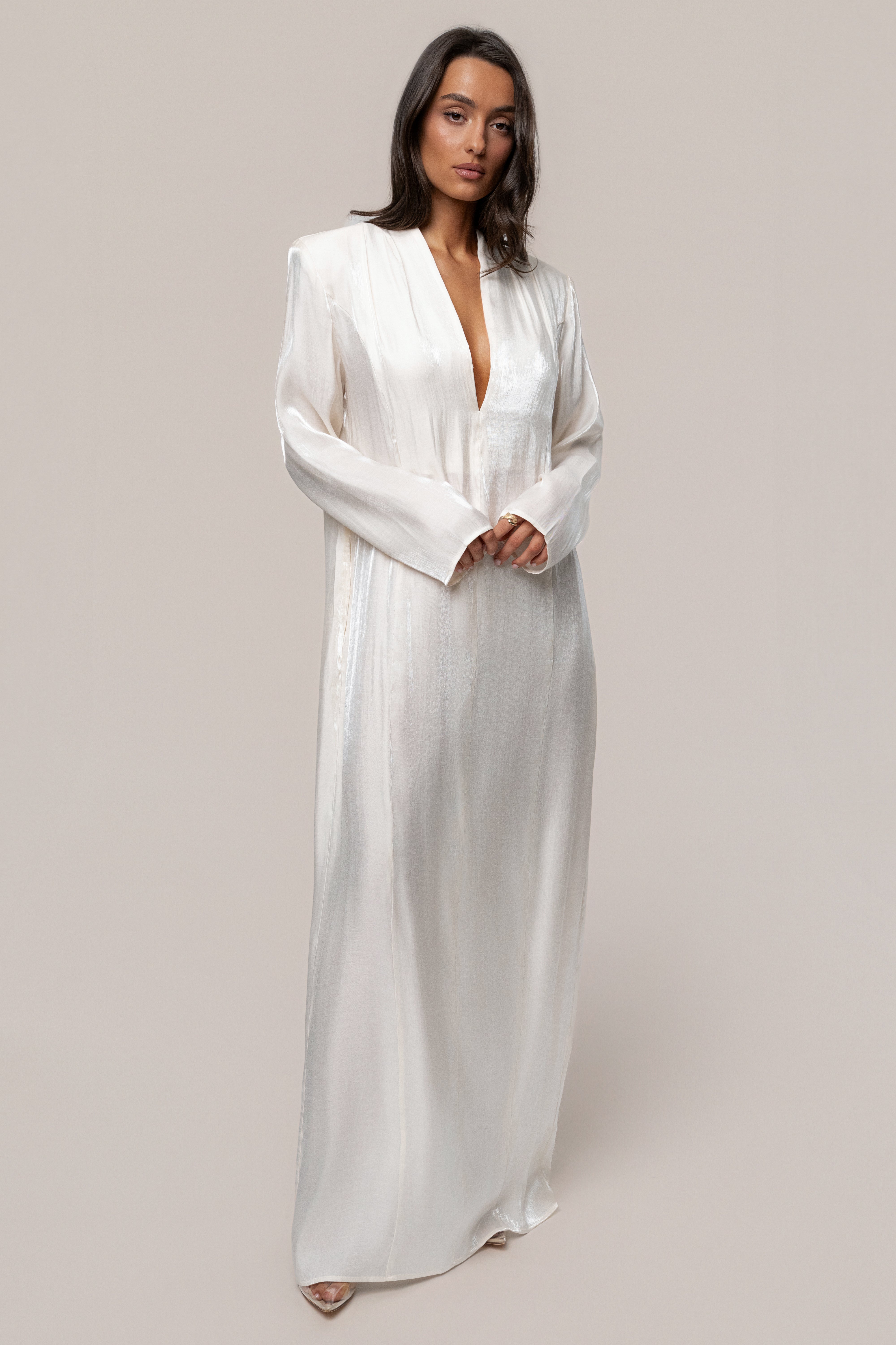 Ivory Evergreen Nights Maxi Dress