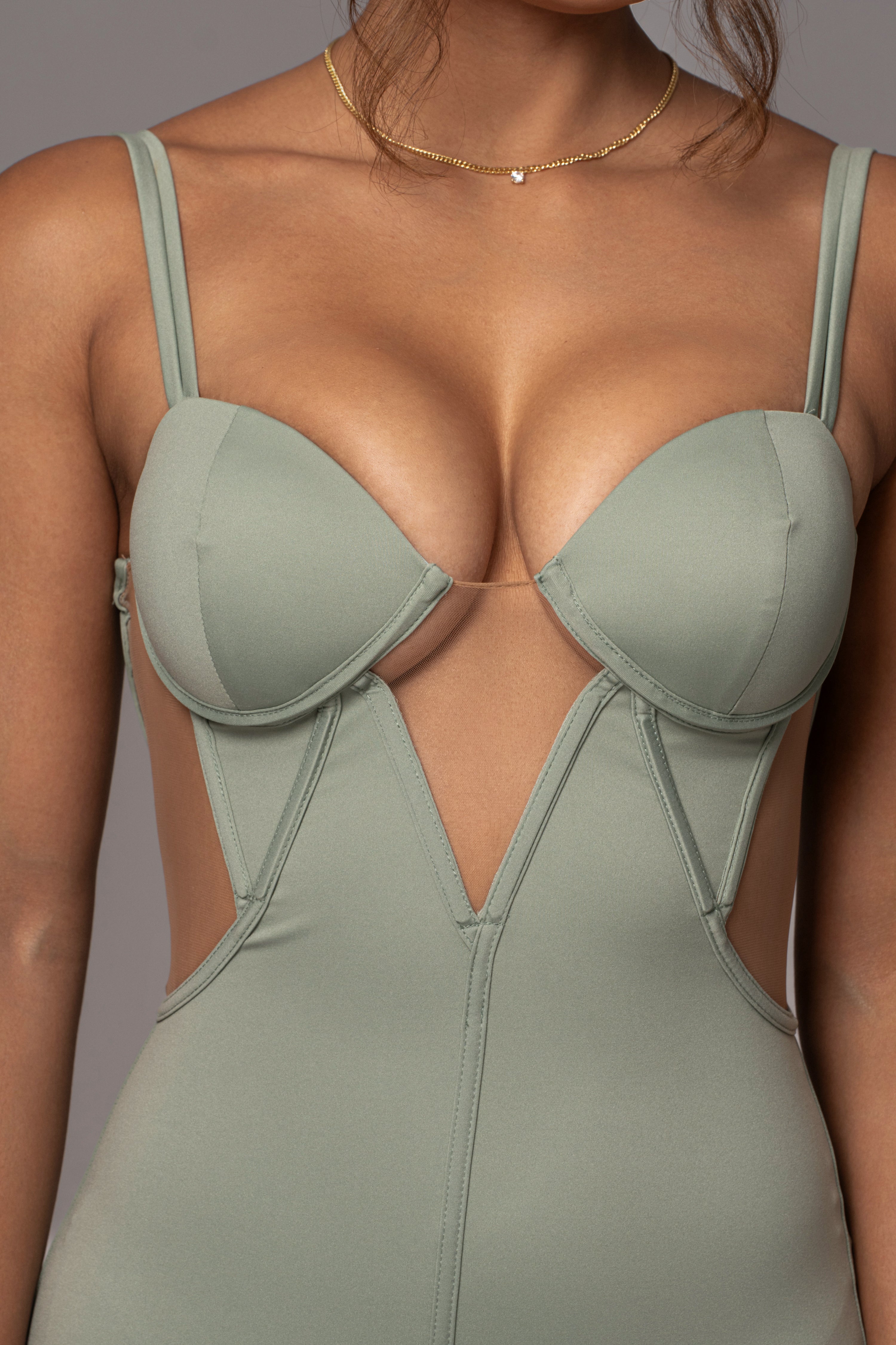 Olive Enchantment Bustier Maxi Dress - JLUXLABEL