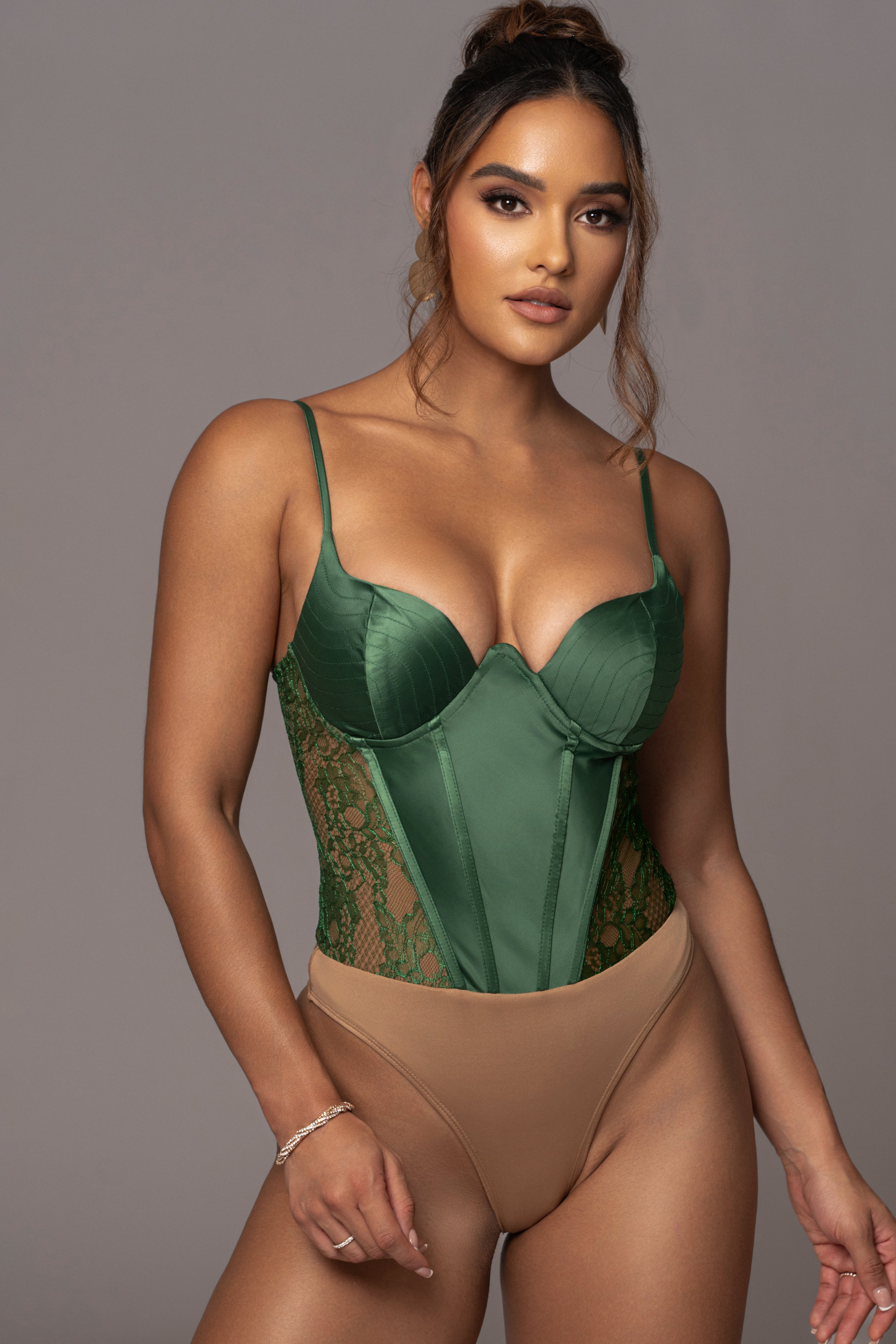 Green Incomparable Lace Bodysuit - JLUXLABEL