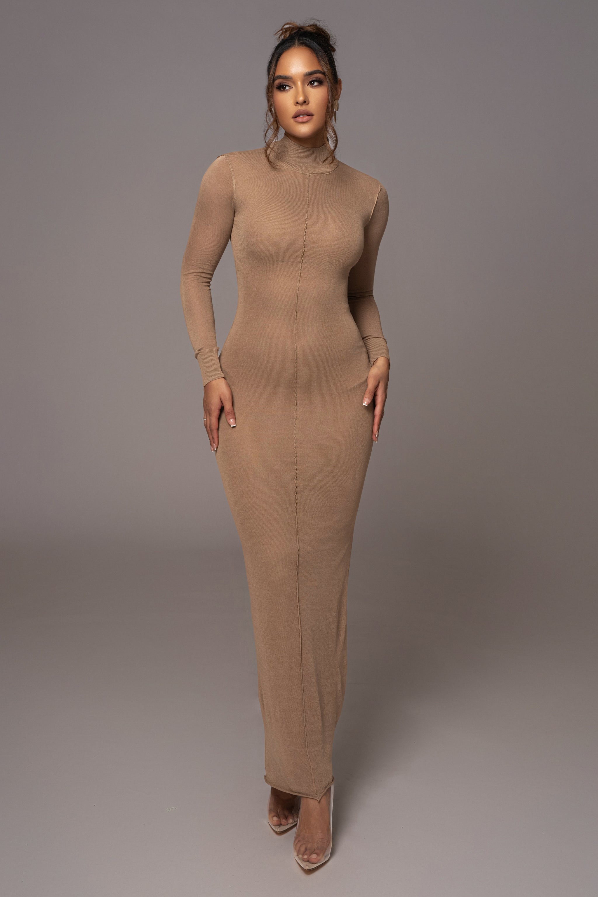 Fall Mornings Mock Neck Camel main image 1