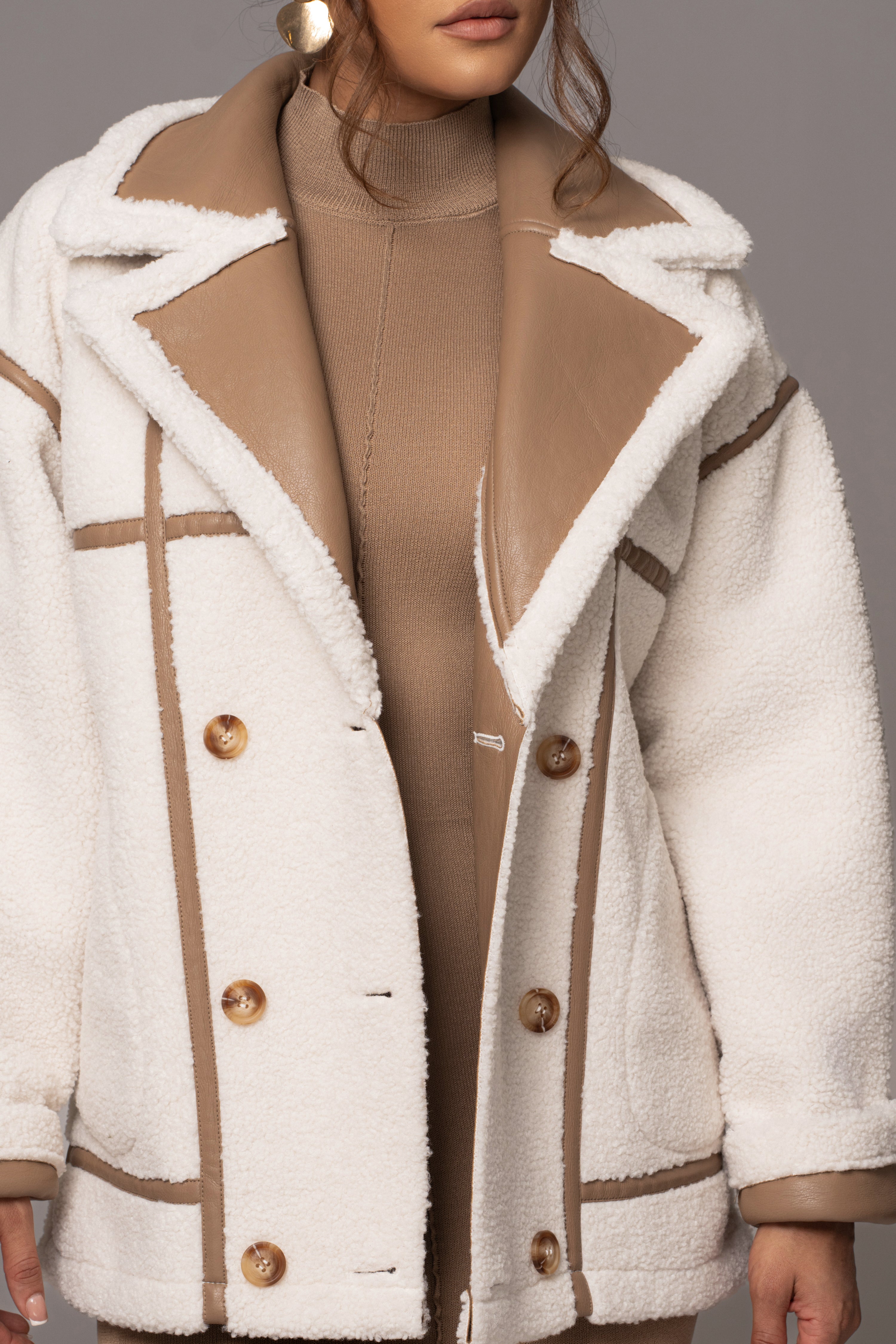 Tan Never Settle Reversible Teddy Jacket - JLUXLABEL