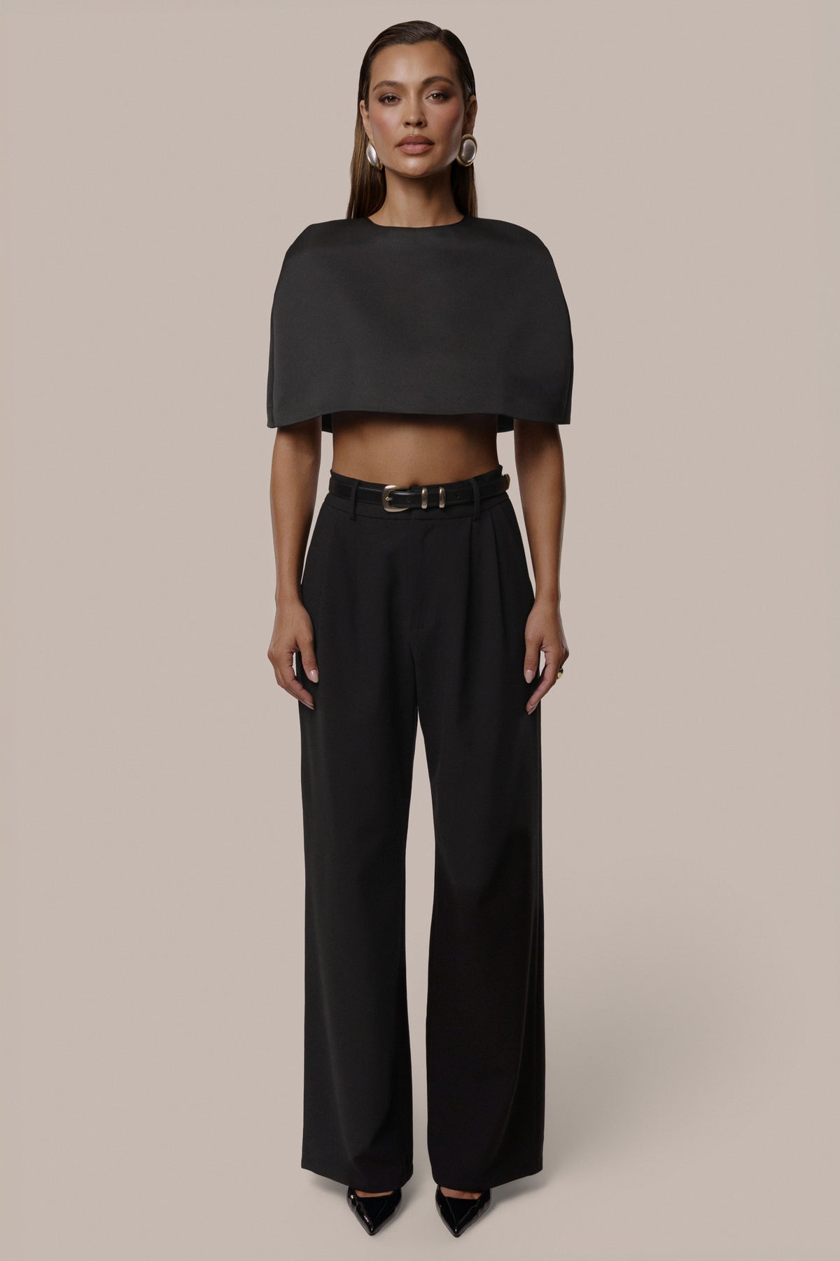 Black Main Event Crop Top