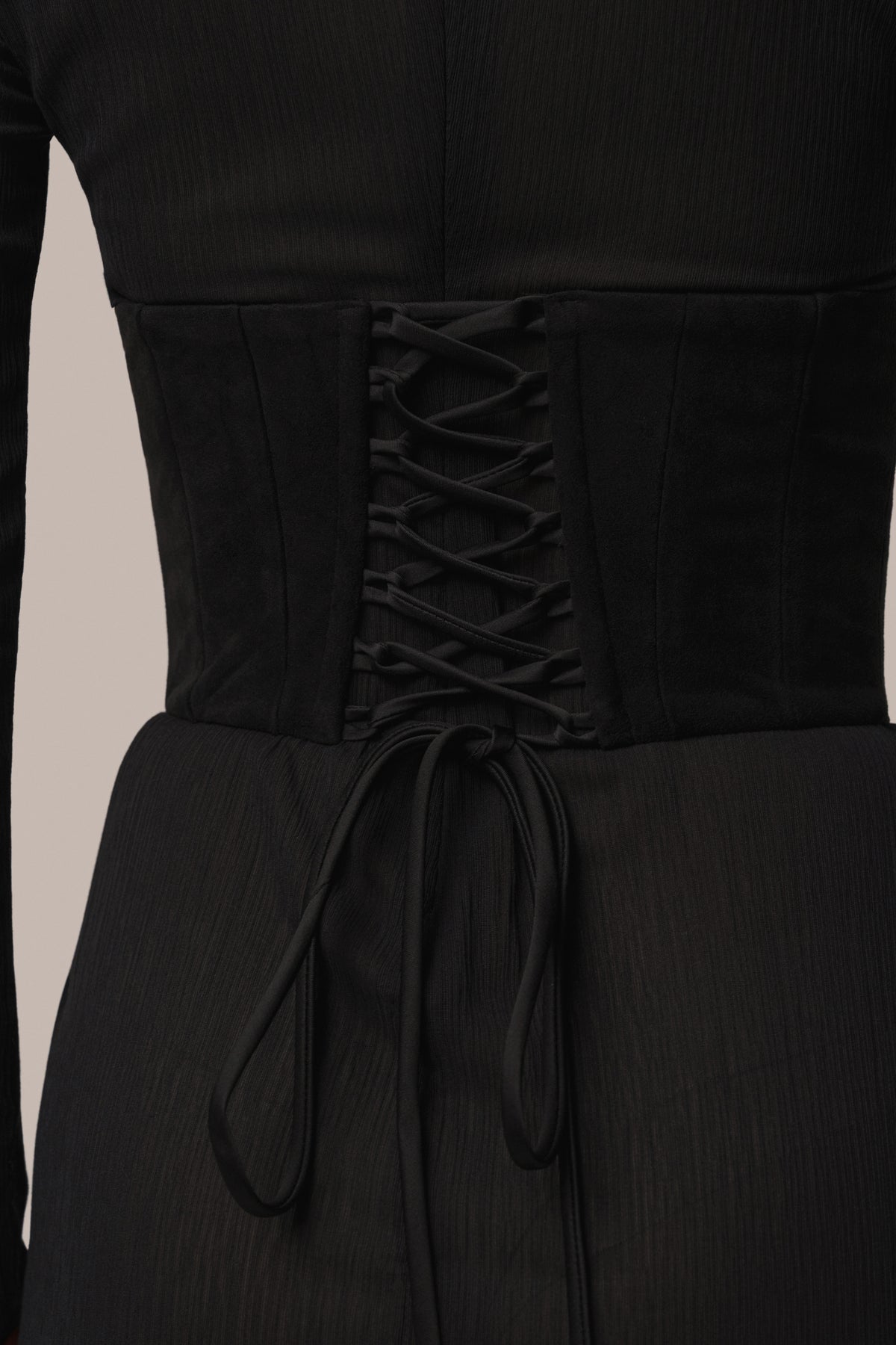 Black Hourglass Suede Maxi Dress