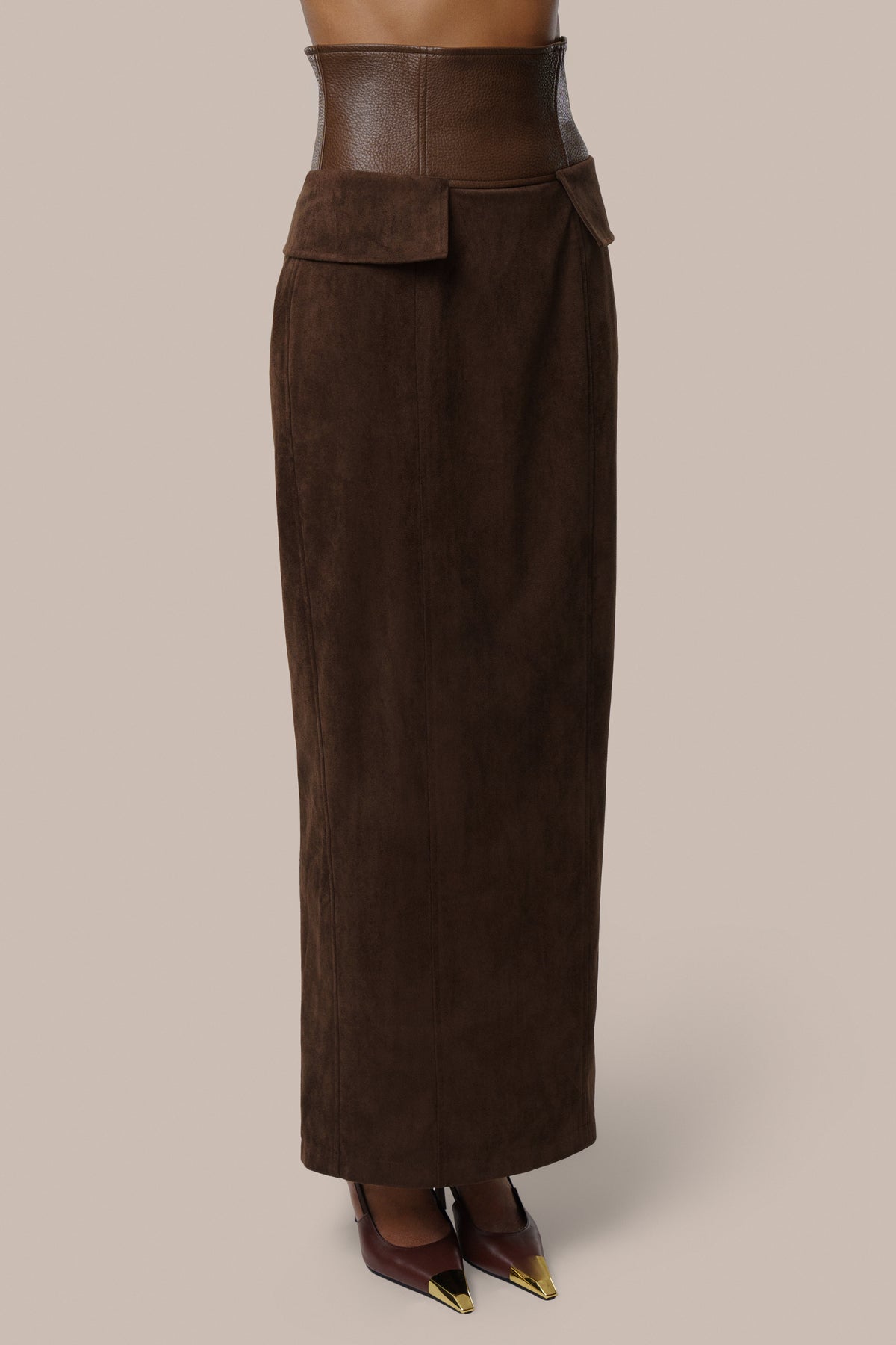 Chocolate Upper East Maxi Skirt - JLUXLABEL