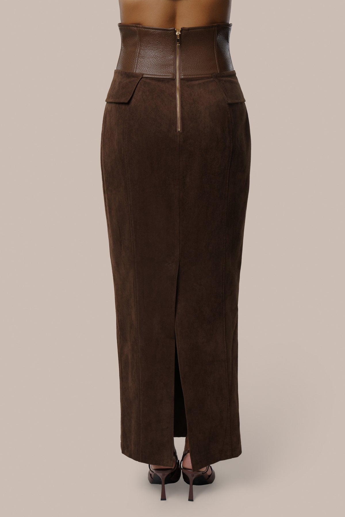 Chocolate Upper East Maxi Skirt - JLUXLABEL